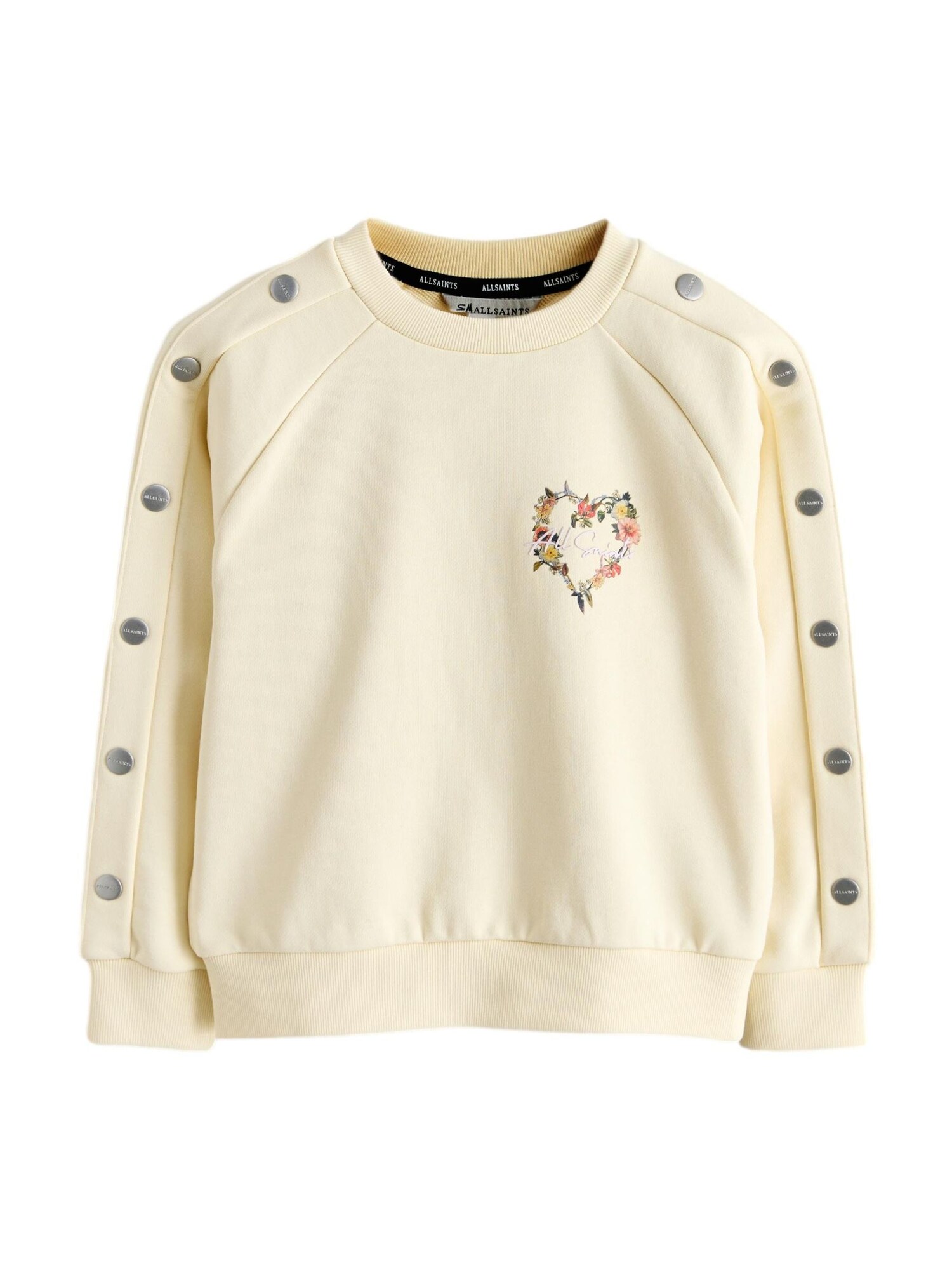 smALLSAINTS Sweater majica 'Cygni Side Poppers'  svijetložuta / maslinasta / svijetlo crvena / bijela