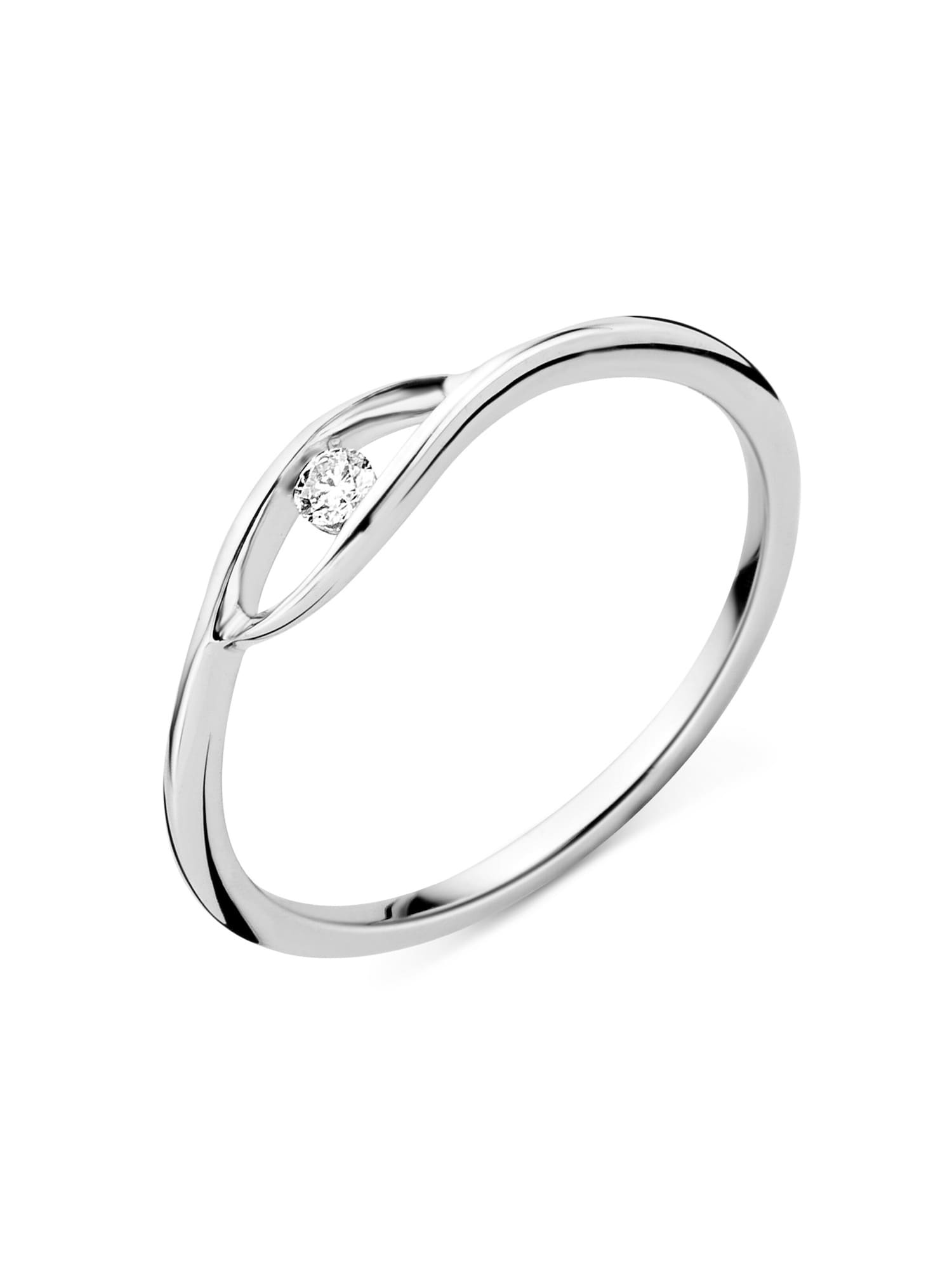 DIAMANT LETERNEL Prsten 'Ring aus 375 Weißgold mit Diamant' srebro