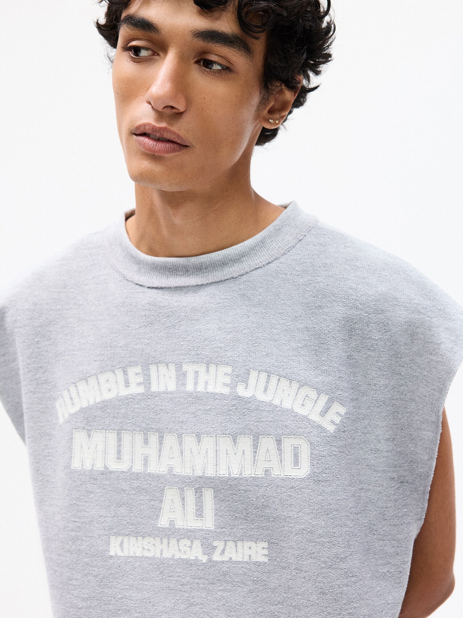 Pull&Bear Póló világosszürke / fehér termék 2. képe
