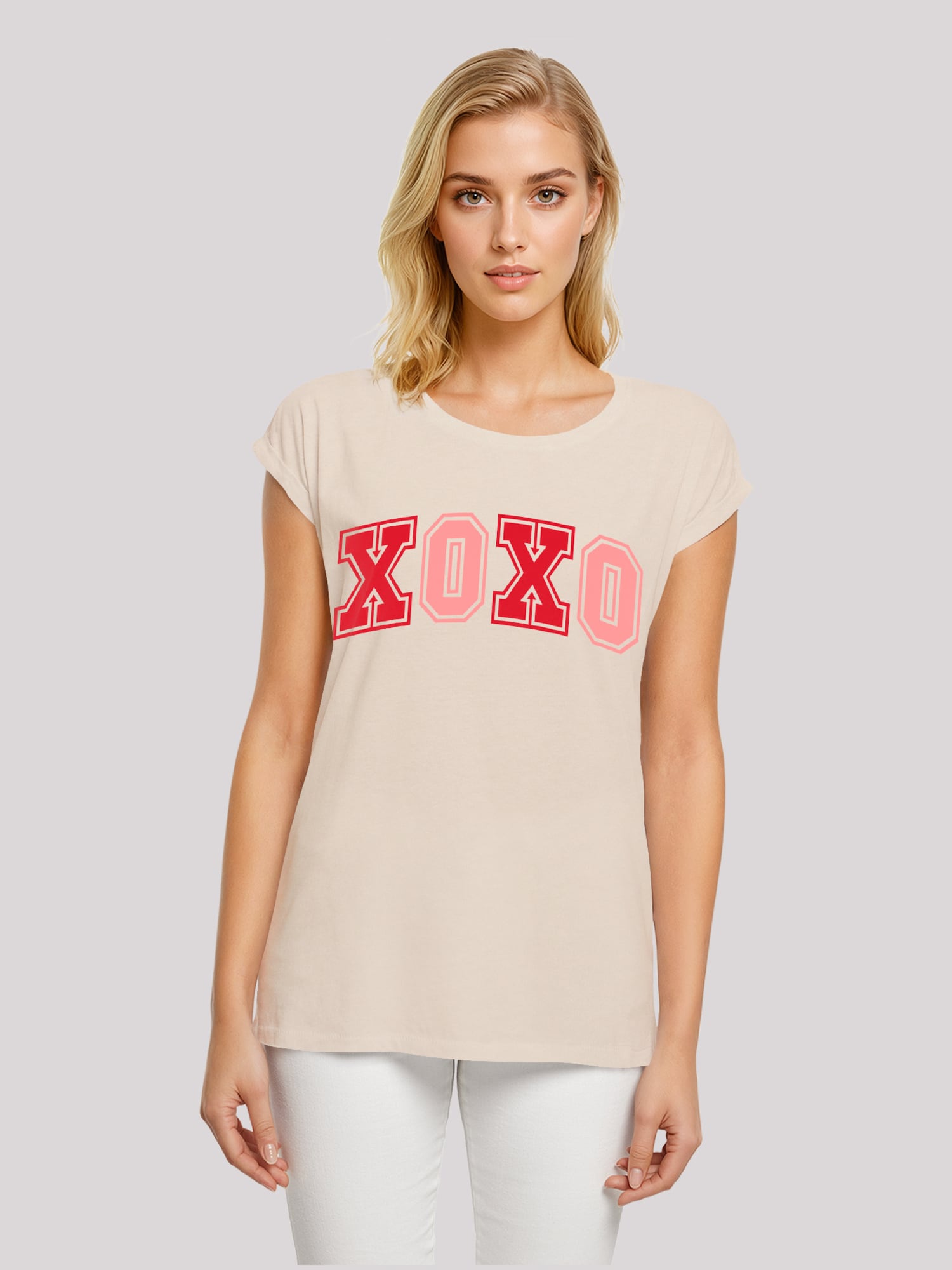 Thumbnail - F4NT4STIC T-Shirt Xoxo Varsity College Style Valentinstag