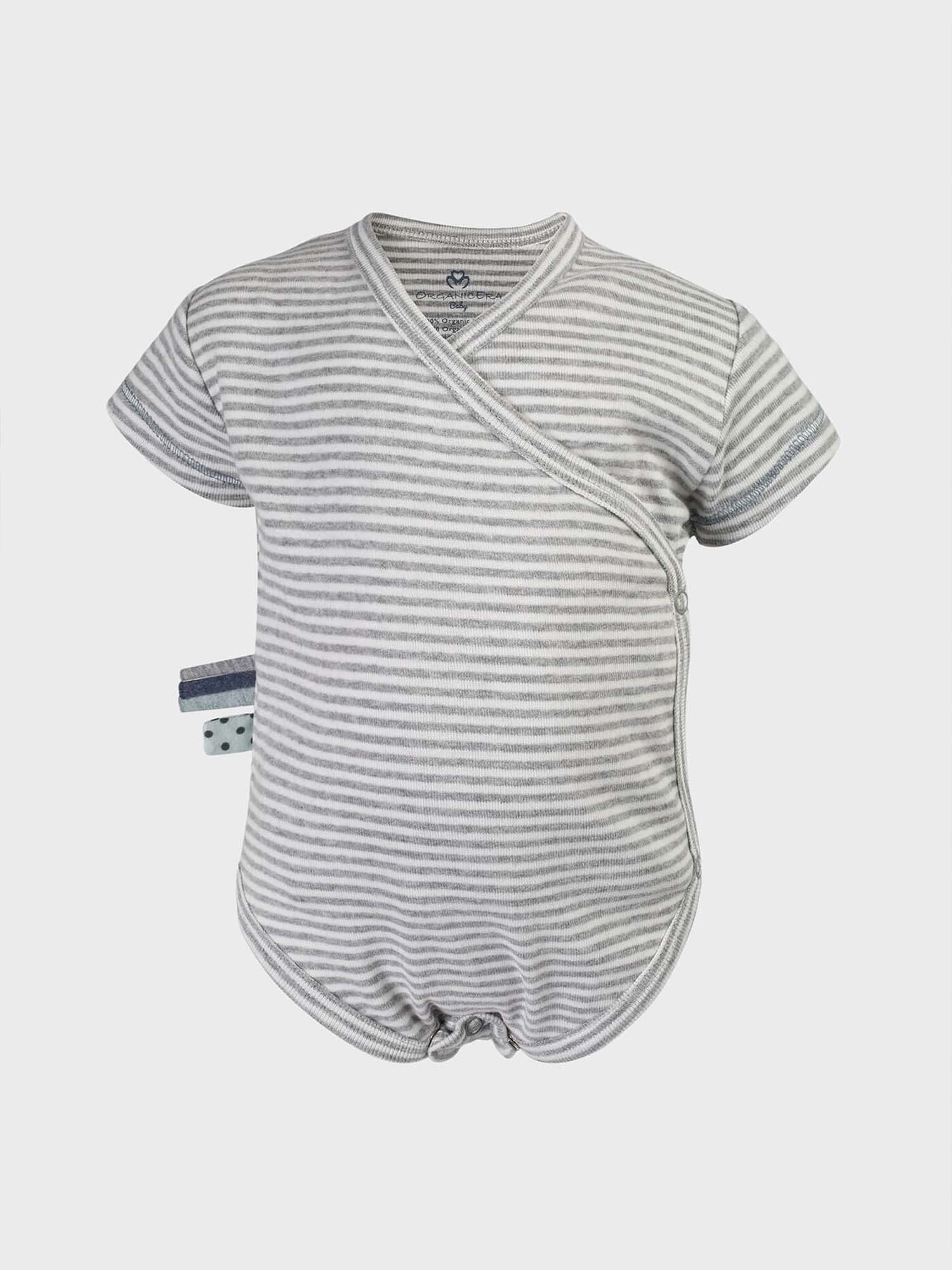 OrganicEra Strampler/Body OrganicEra Organic Baby S/S Kimono Body, Striped