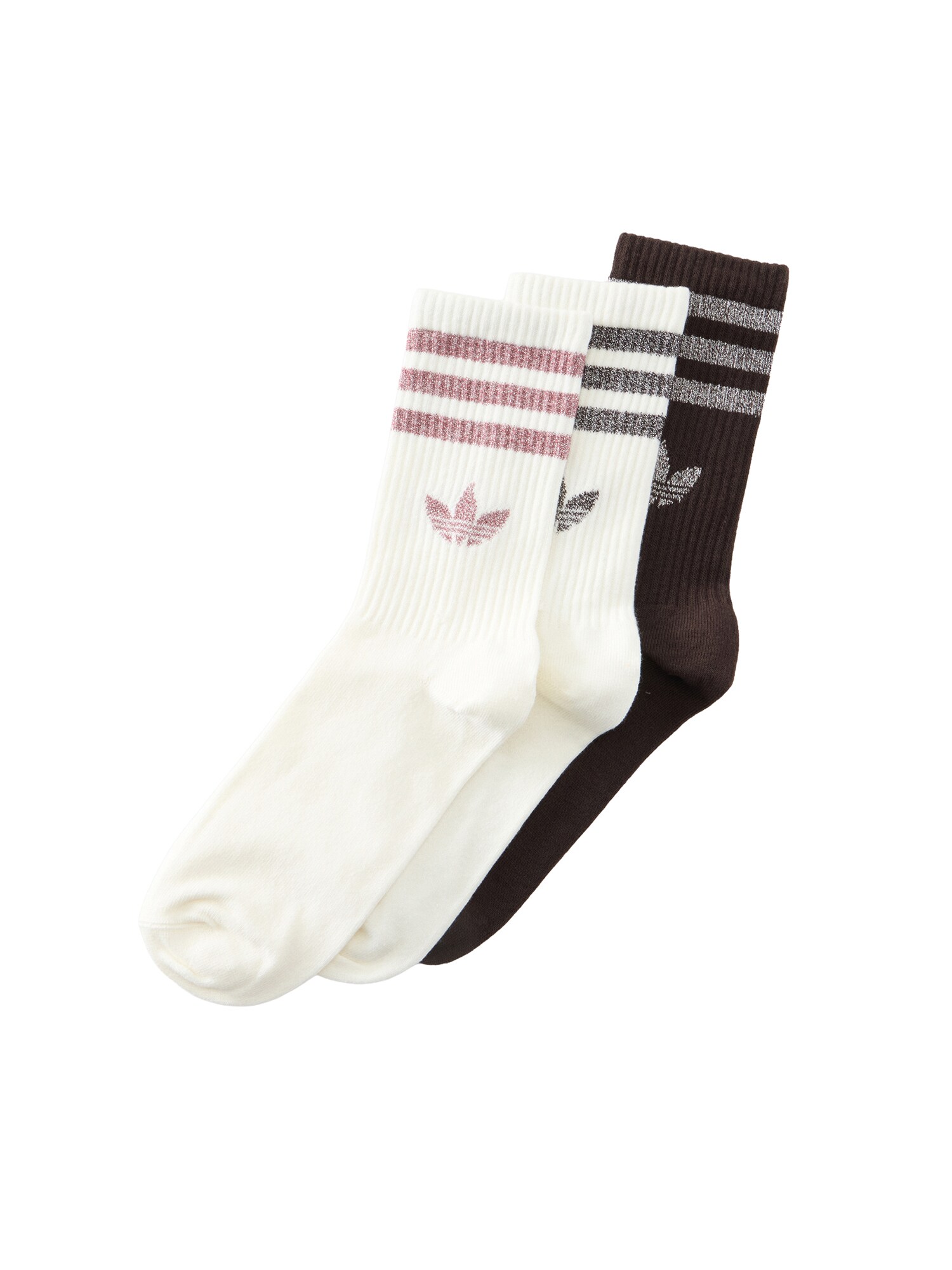 ADIDAS ORIGINALS Ponožky  tmavohnedá / svetlofialová / čierna melírovaná / biela