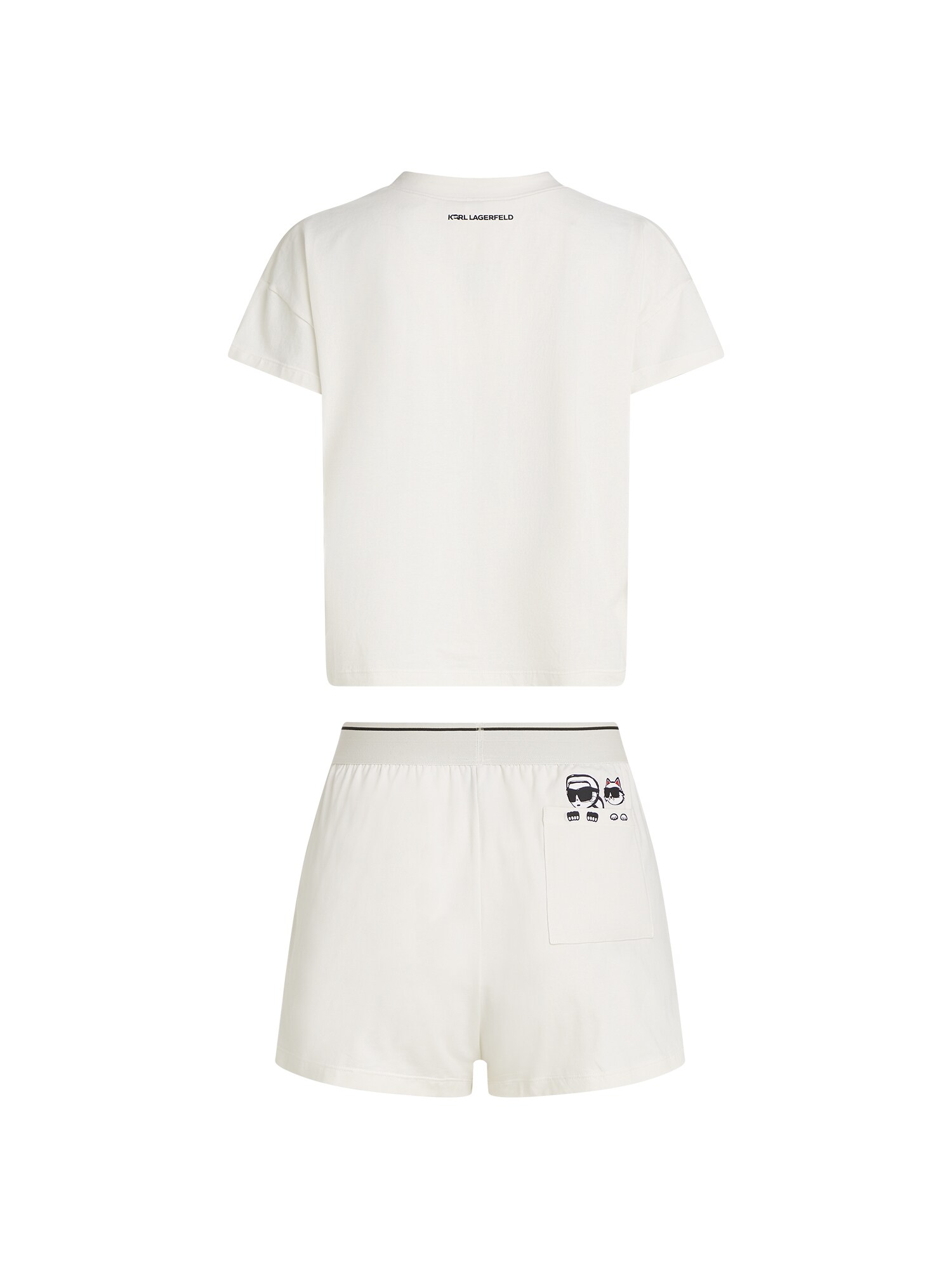 Karl Lagerfeld Pijama de pantalón corto  marfil / rosa claro / negro – imagen 4