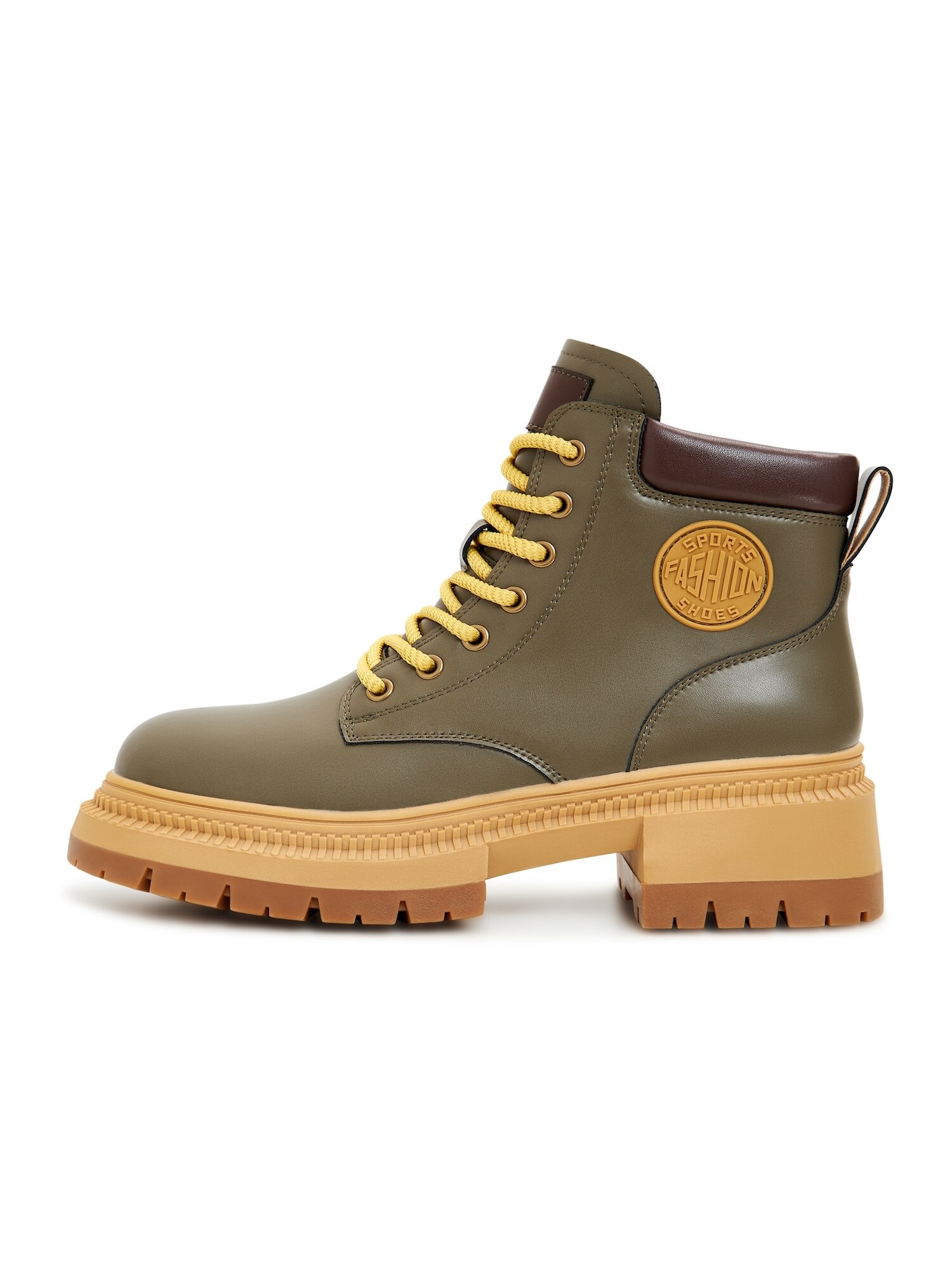 CESARE GASPARI Botines con cordones marrón / curry / oliva / verde oscuro