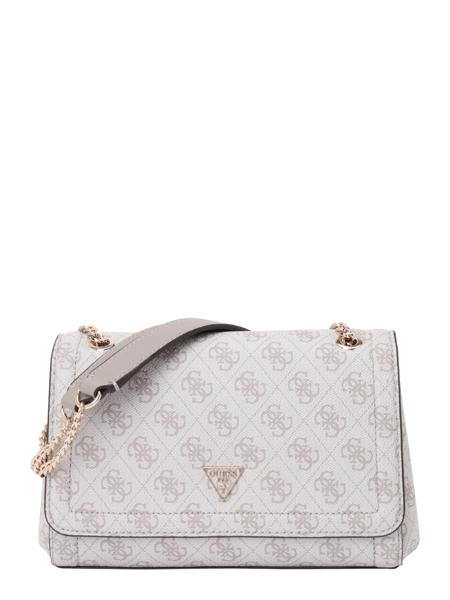 GUESS Geantă de umăr Noelle II  gri taupe / alb murdar