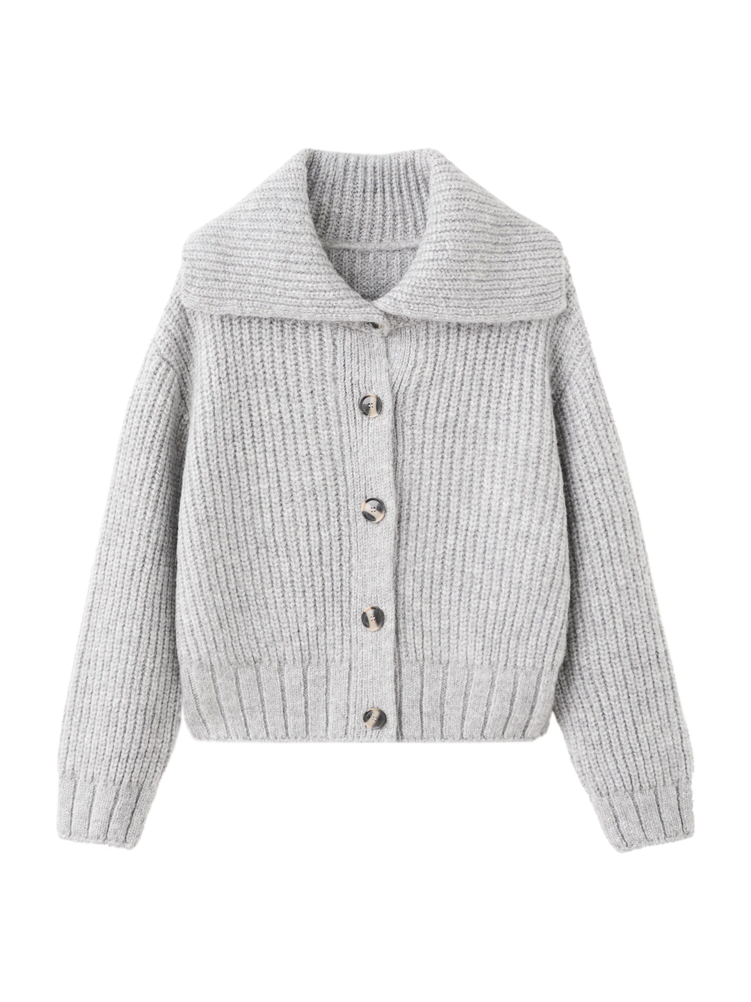 MANGO Geacă tricotată ESTI  gri deschis