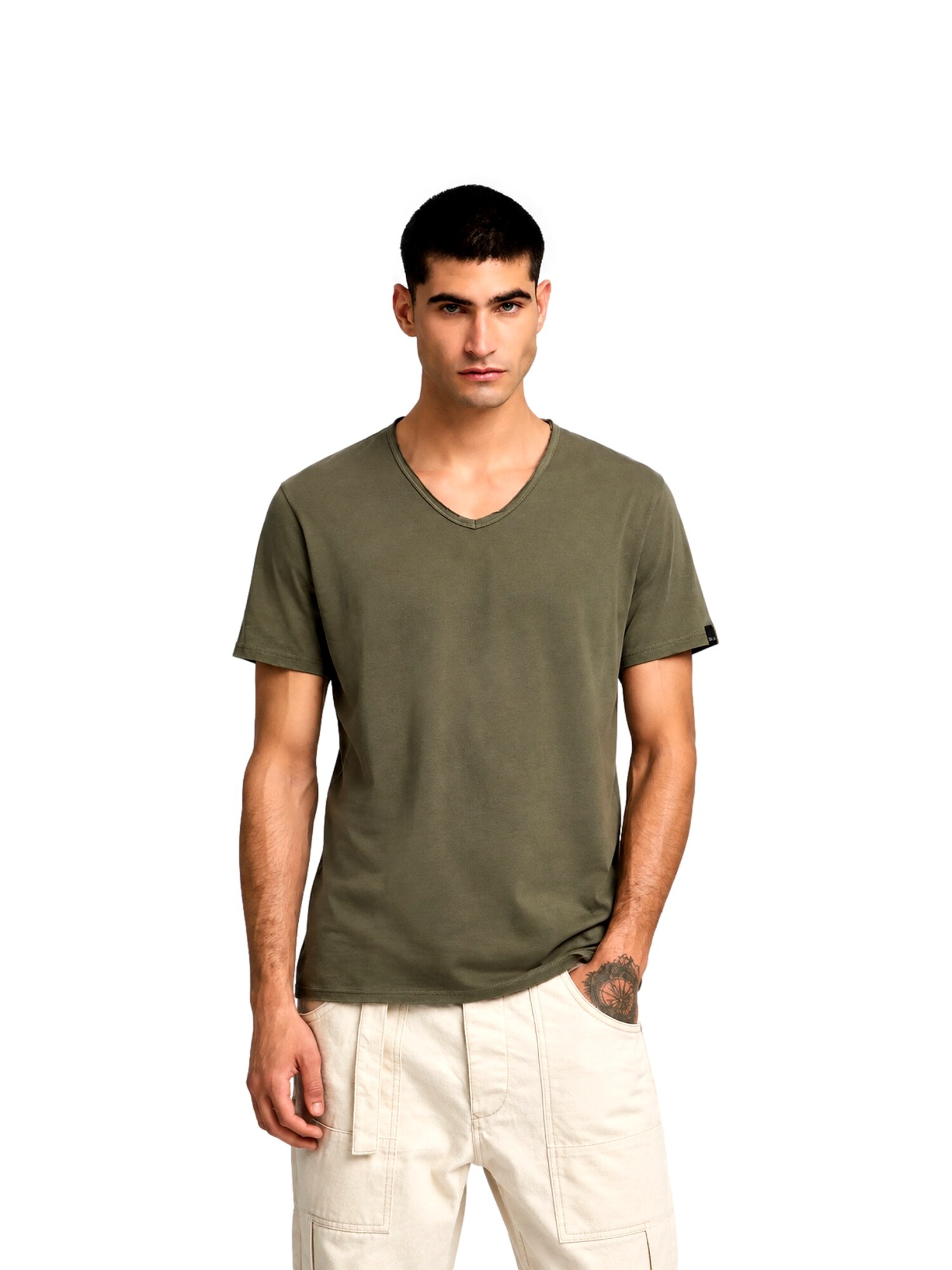 REPLAY Camiseta  oliva – imagen 3