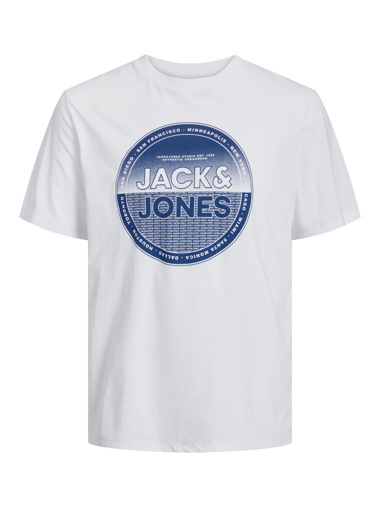 JACK & JONES Tričko 'JJLoyd'  modrá / biela