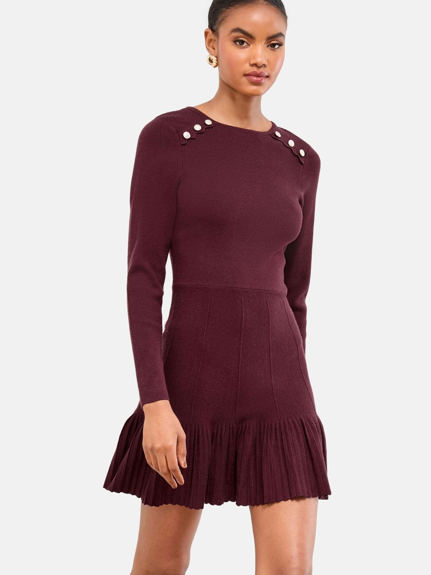 Lipsy Rochie tricotat  roșu burgundy