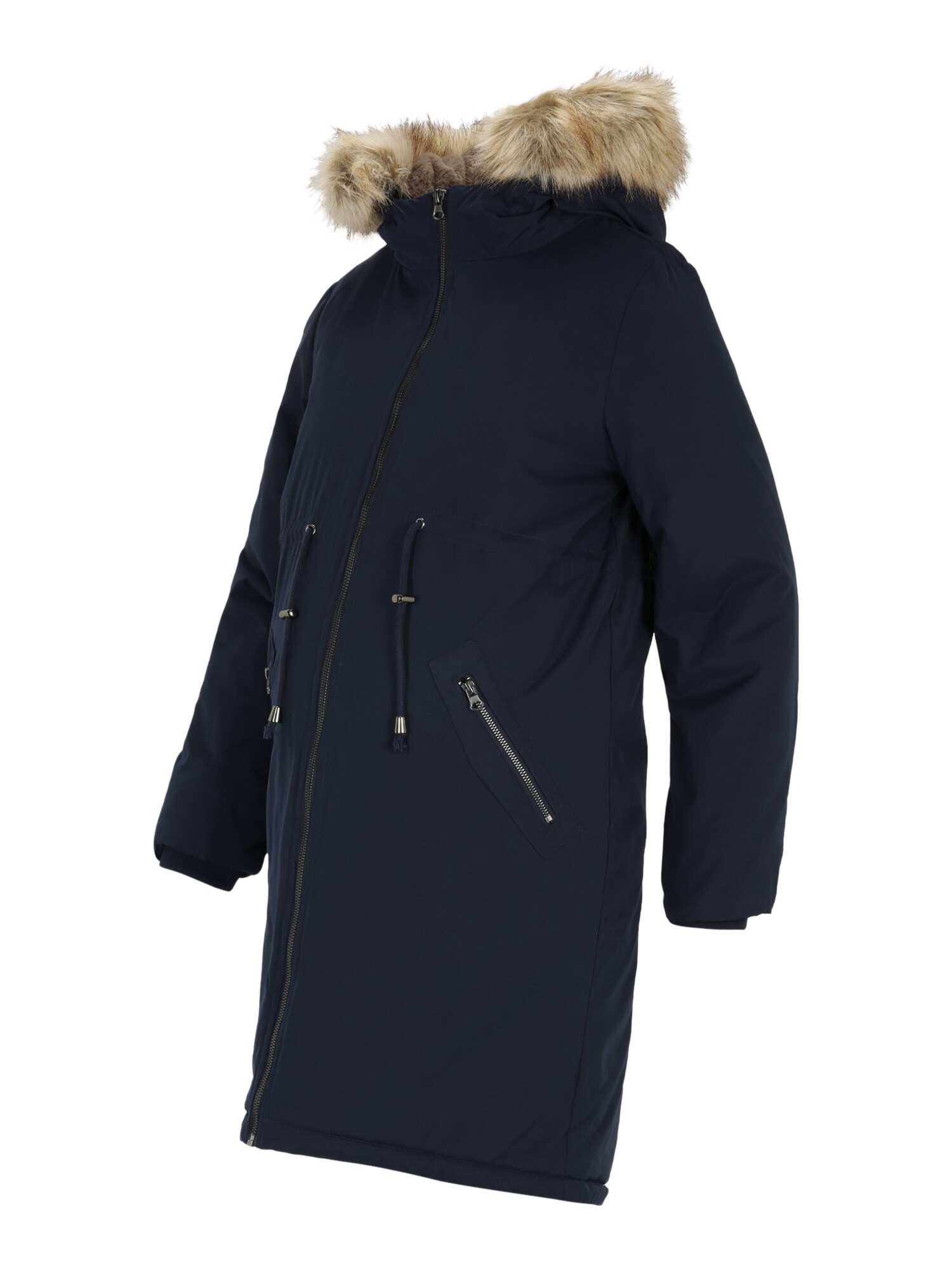 MAMALICIOUS Zimná parka 'Amy'  tmavomodrá / svetlohnedá