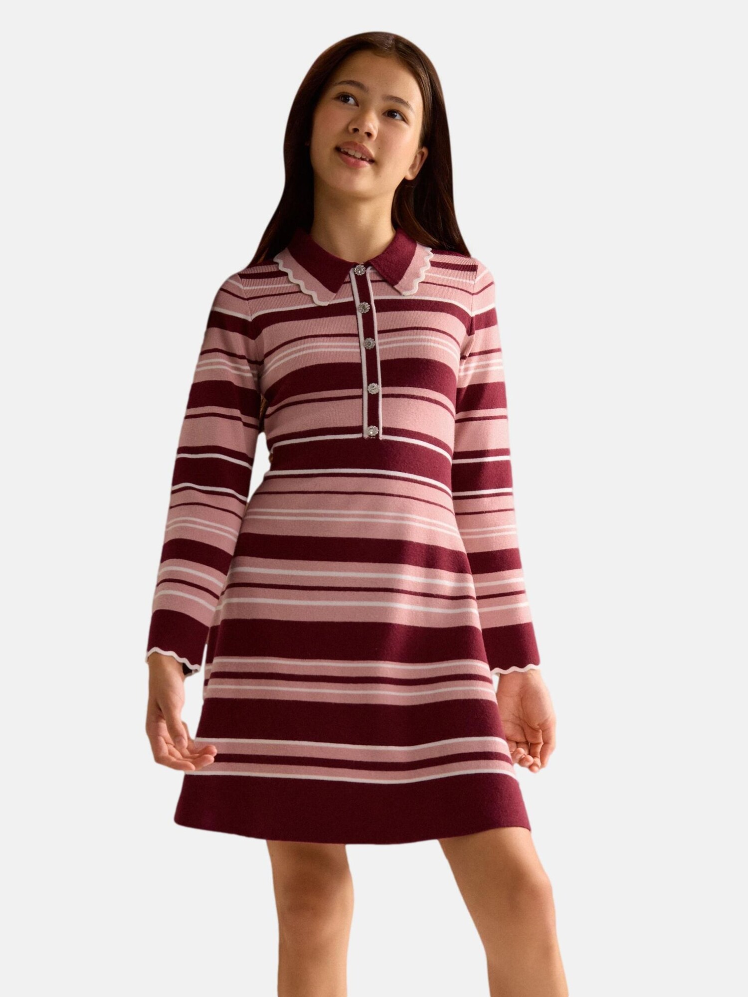 Lipsy Rochie roz pal / roşu închis / alb