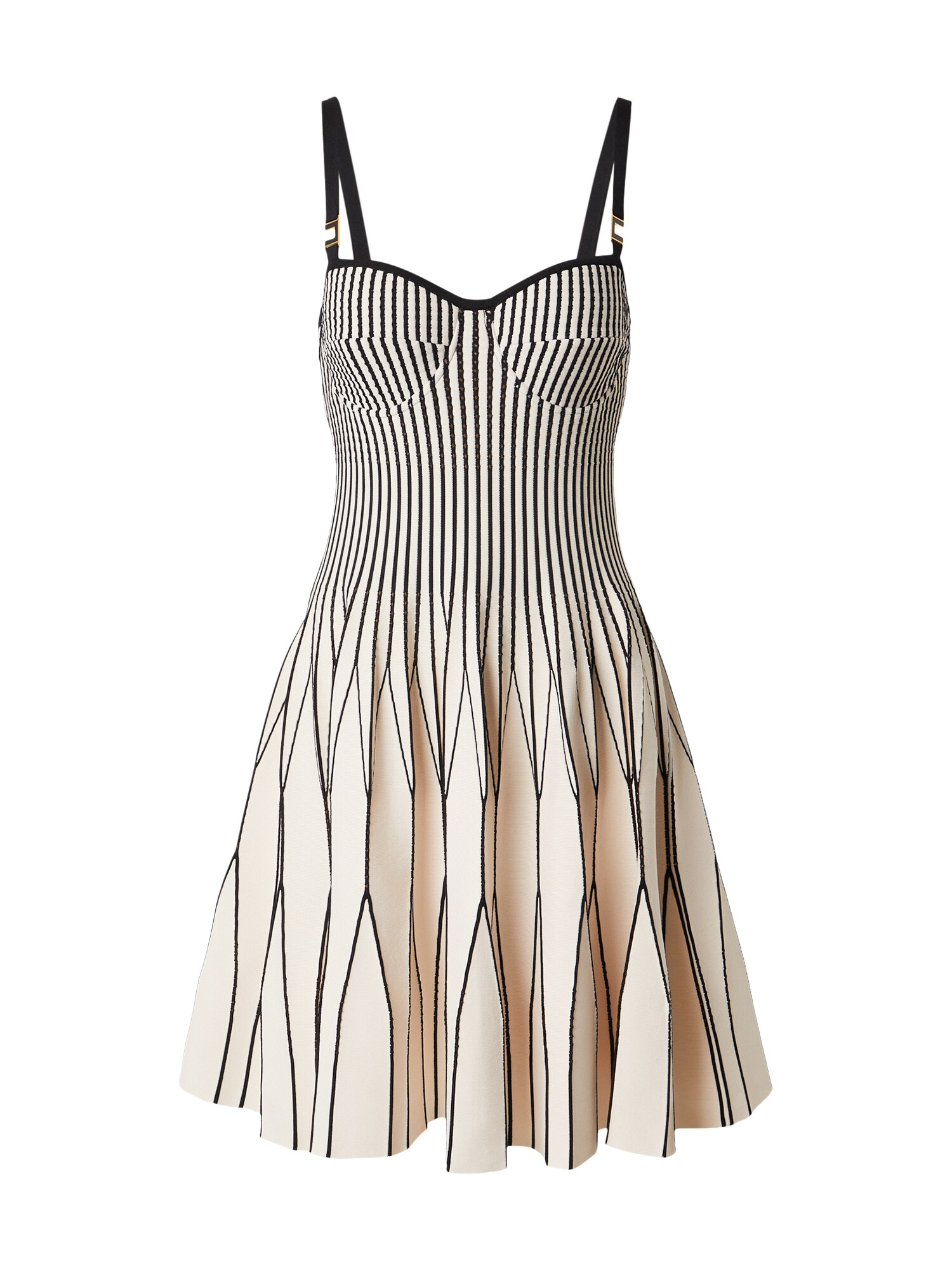 Elisabetta Franchi Rochie tricotat  negru / alb lână