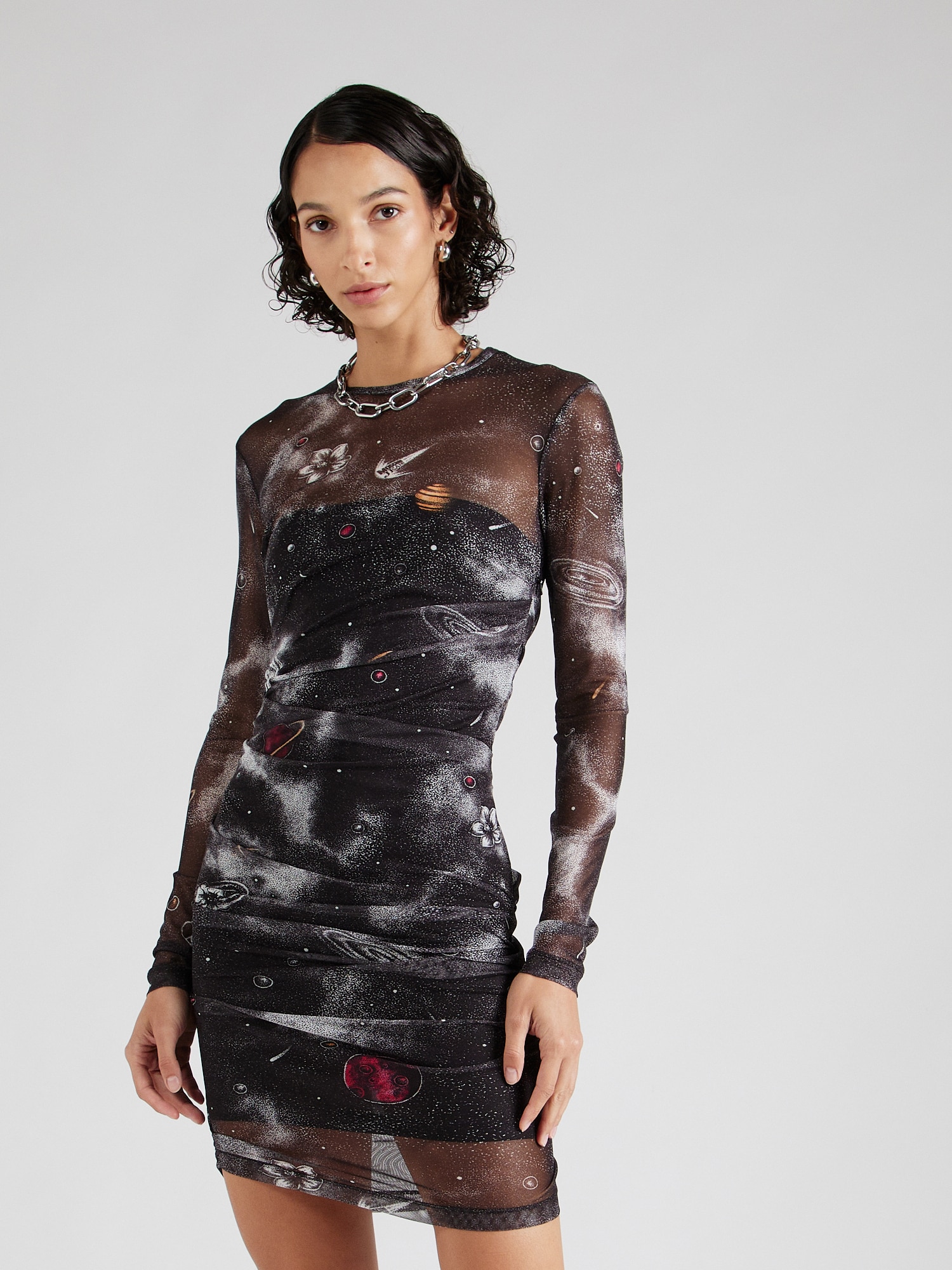 Moschino Jeans Ruha  narancs / sötét-rózsaszín / fekete / fehér termék 2. képe
