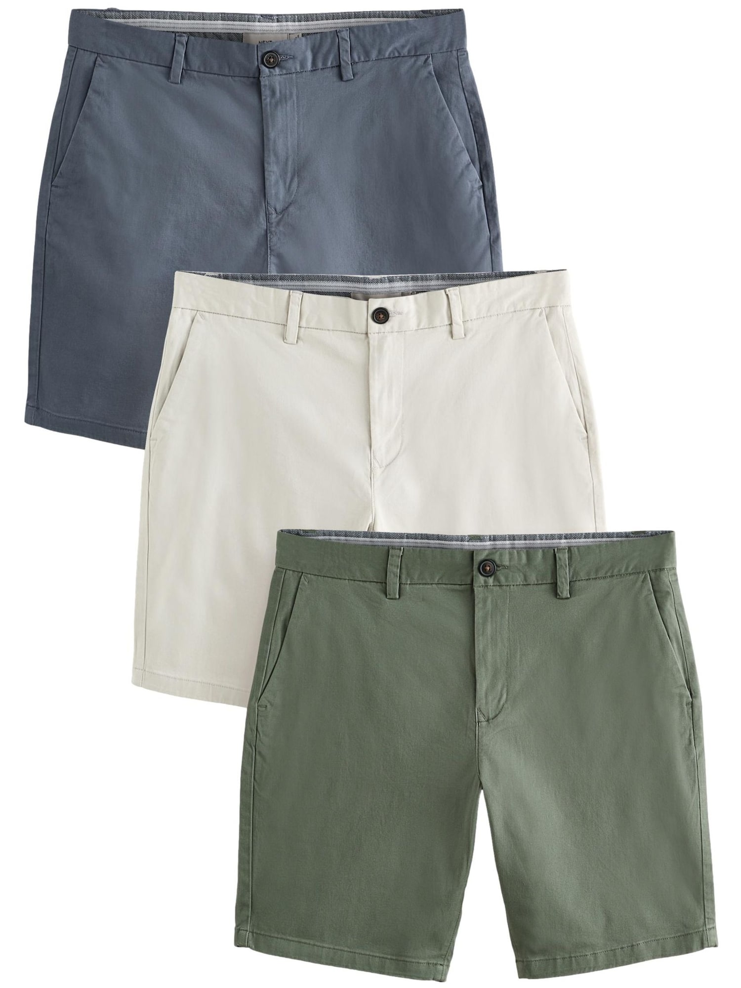 Next Pantaloni eleganți  albastru fumuriu / verde / alb murdar
