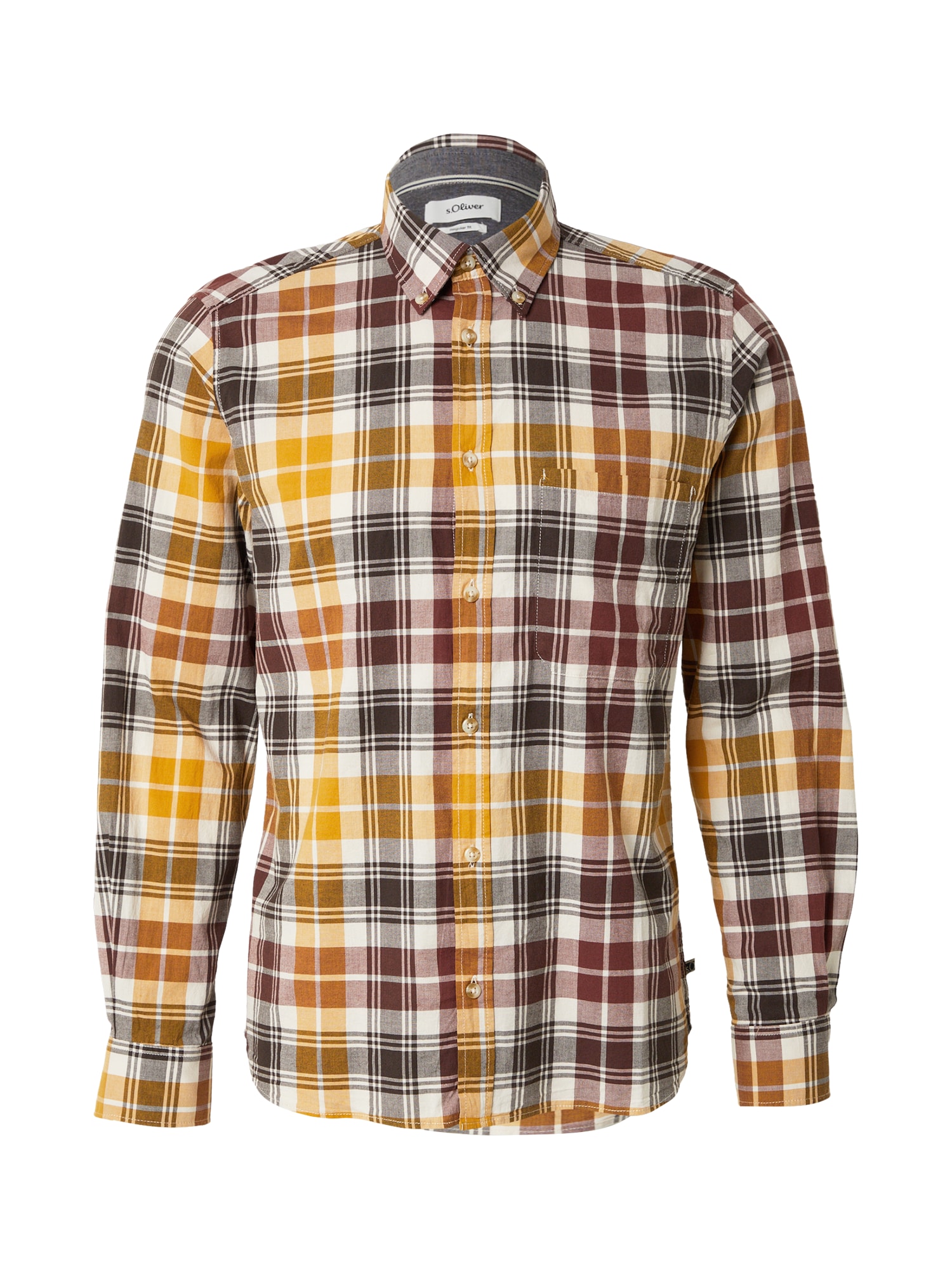 s.Oliver Cămașă  maro / galben / negru / alb