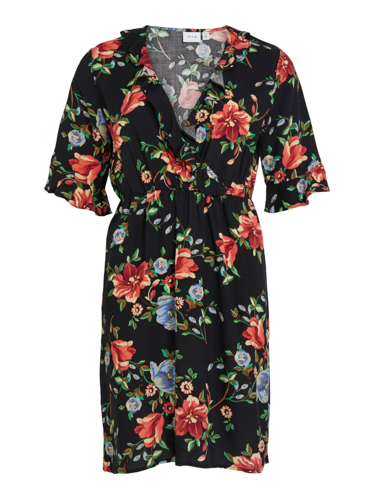 Vila VILA Kleid 'Eva Aya' blau / hellblau / grün / rot / schwarz