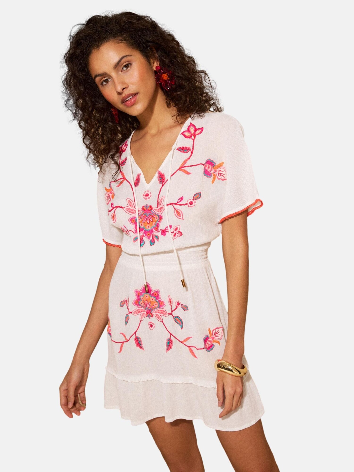 love & roses Rochie de plaja  rosé / alb