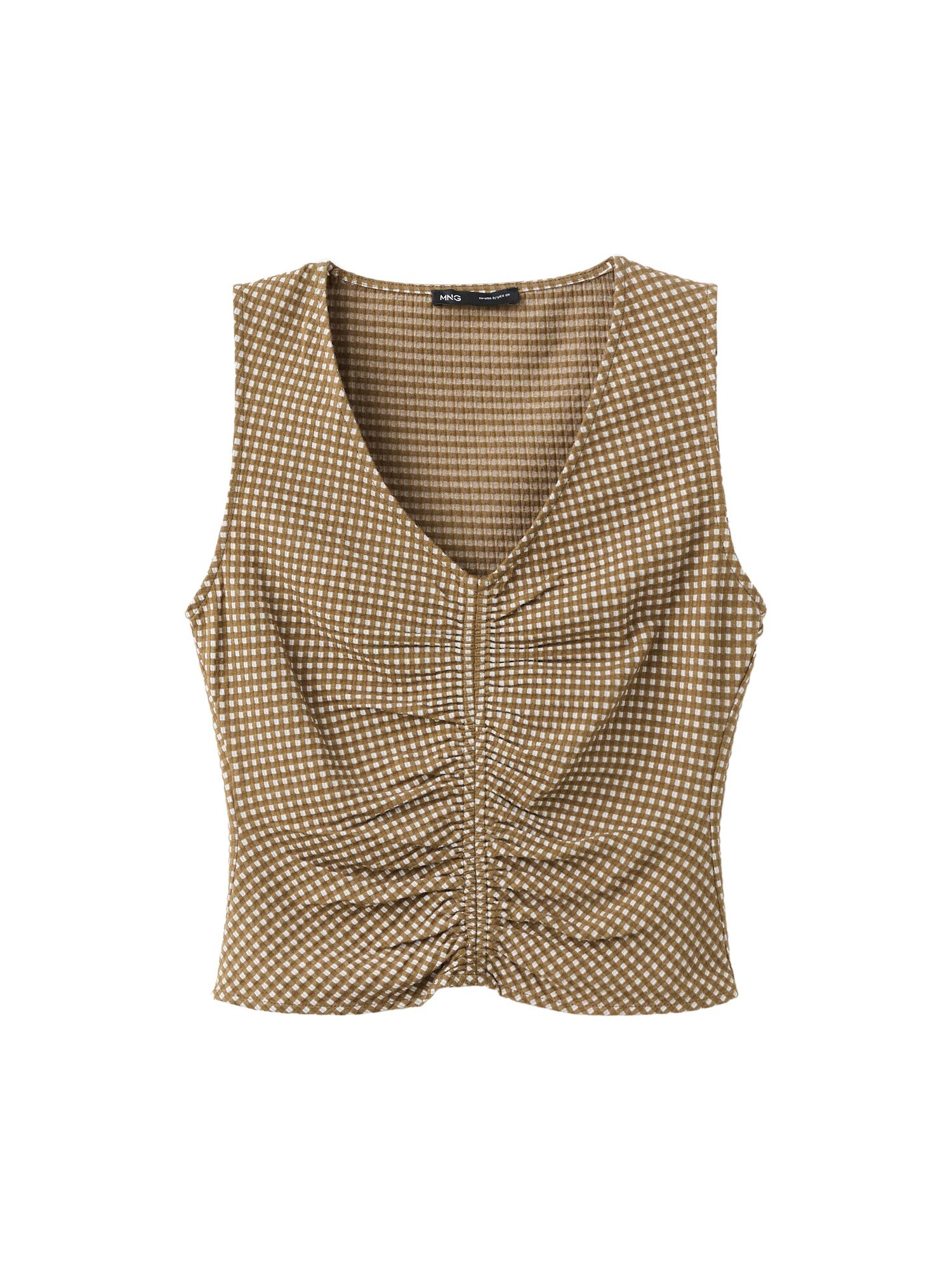 MANGO Top 'VION'  kaki / bela