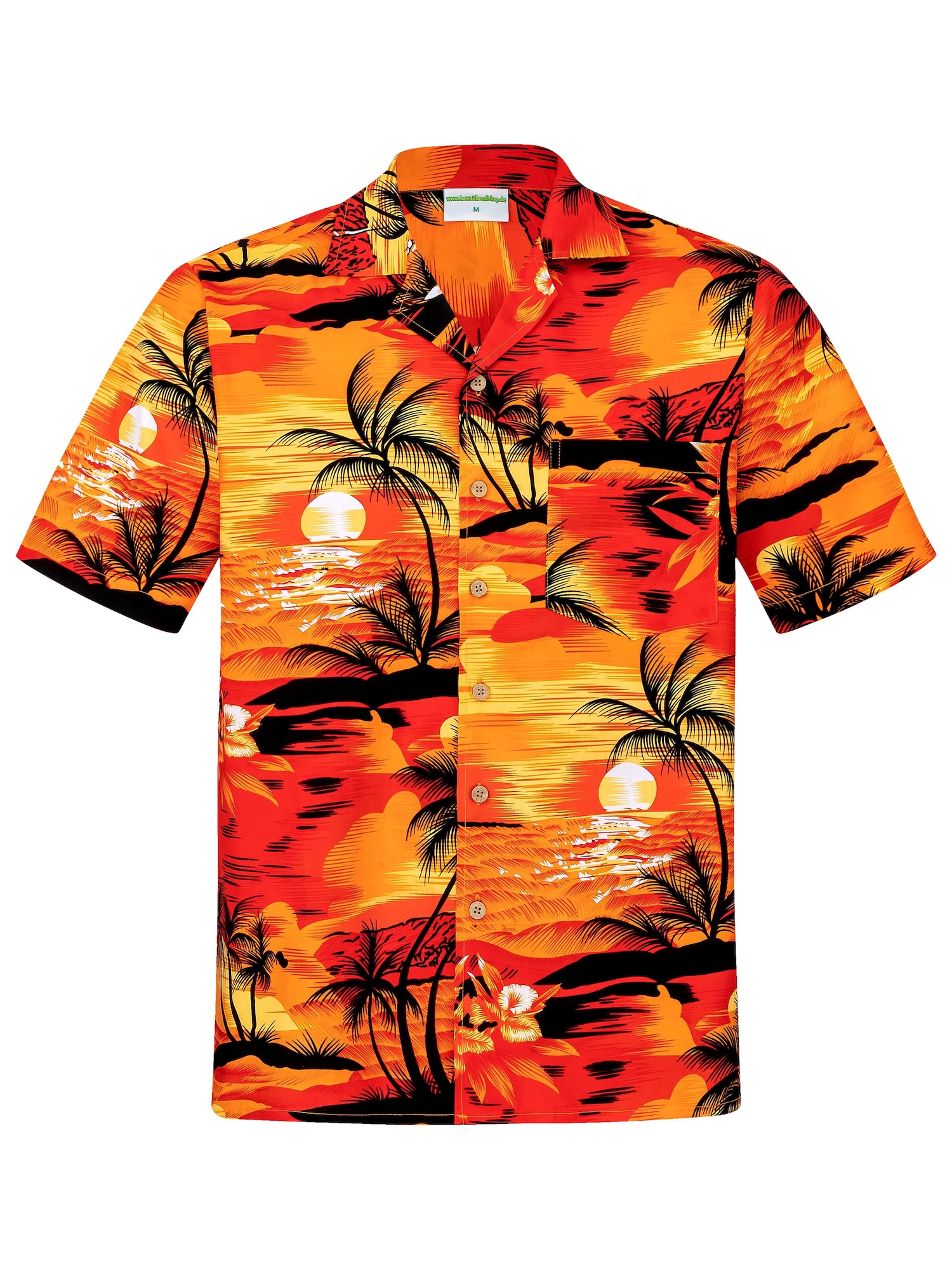 Hawaiihemdshop.de Camisa 'Hawaiihemd "Evening on Hawaii"' naranja