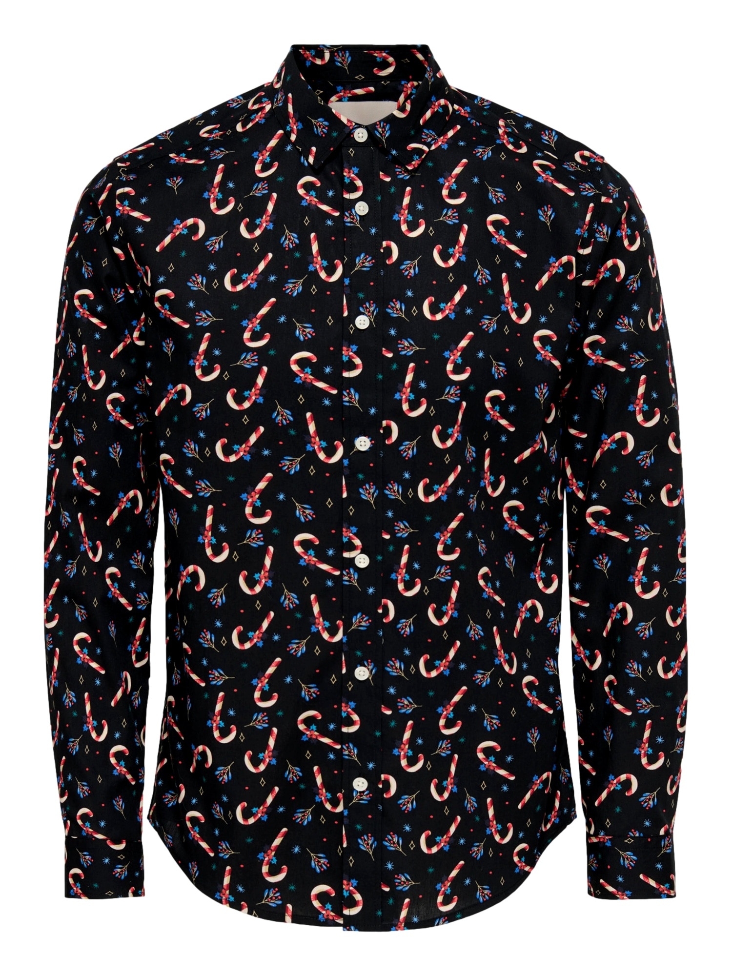 Only & Sons Košulja 'ONSALF XMAS' plava / rosé / krvavo crvena / crna