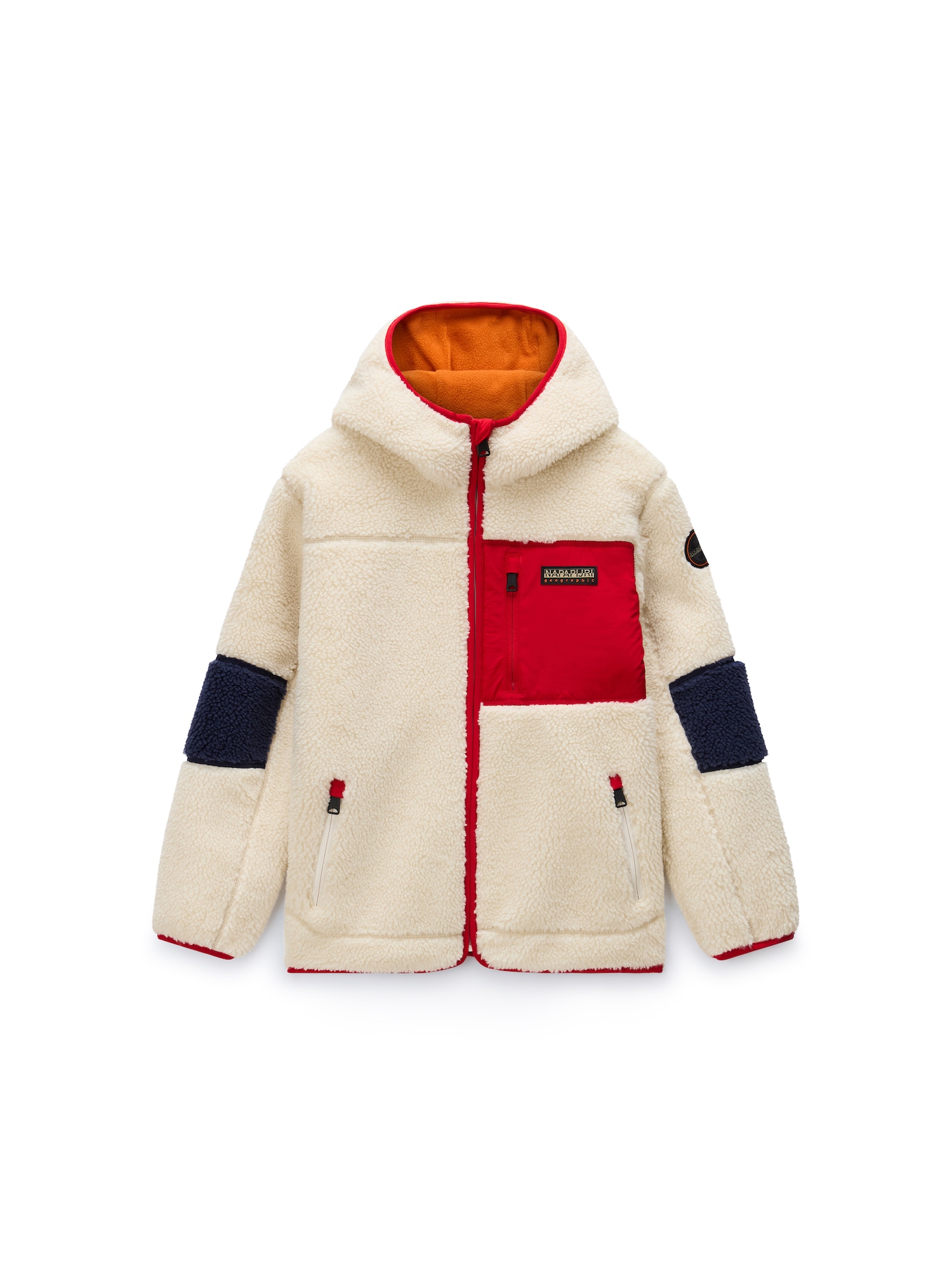 NAPAPIJRI Jachetă  fleece Yupik ecru / roșu / negru