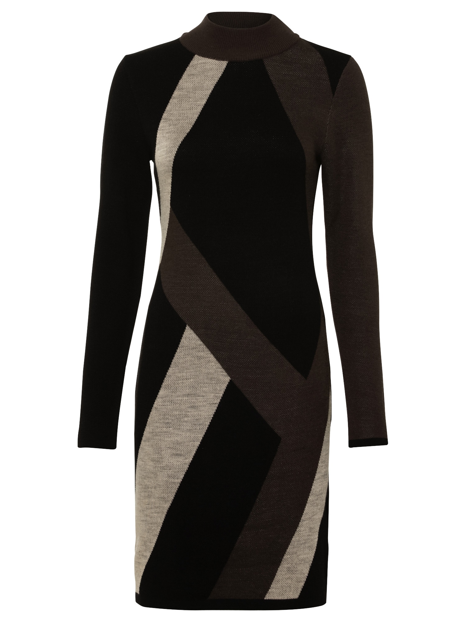 bonprix Rochie tricotat bej amestecat / maro închis / negru