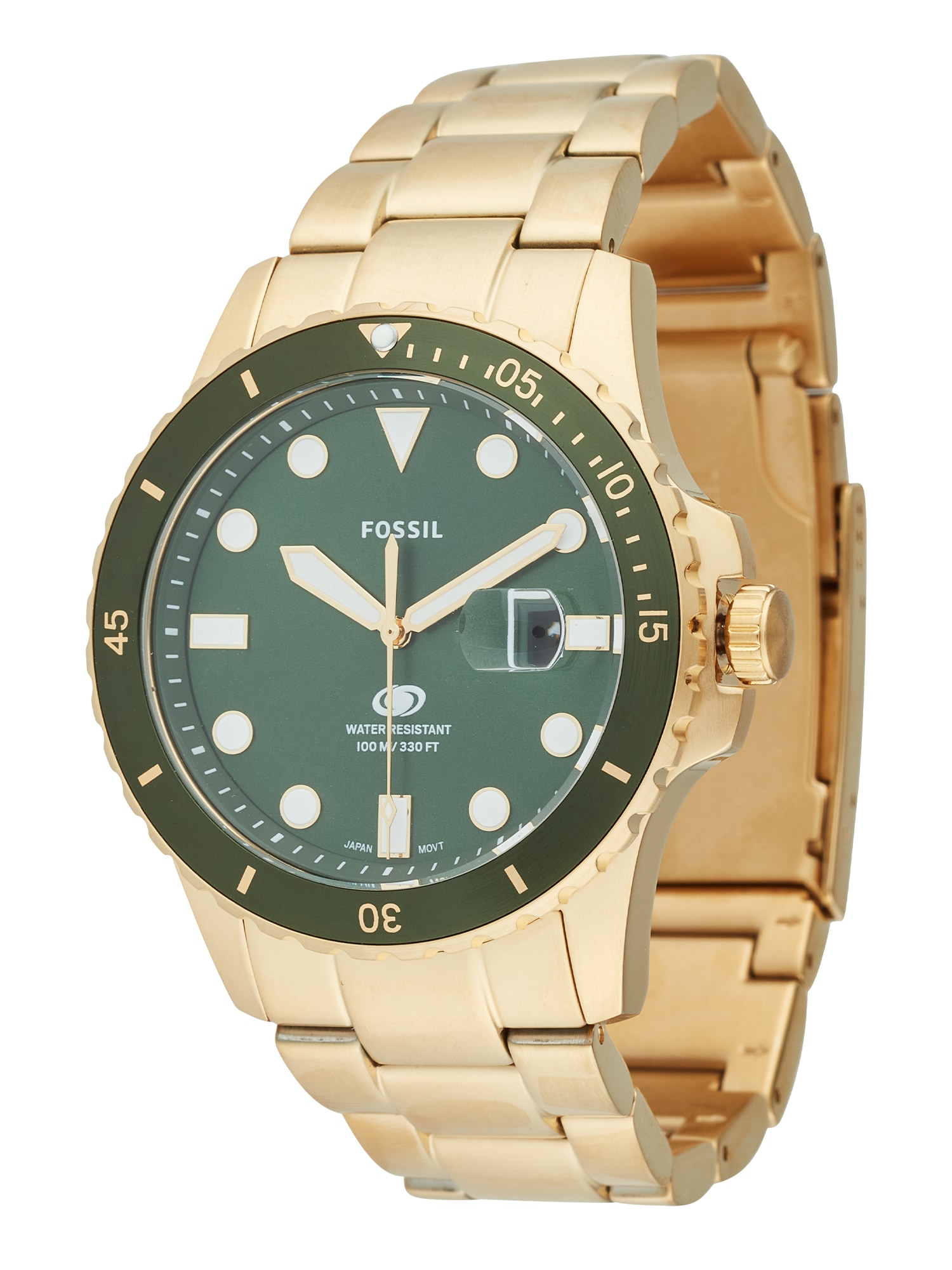 FOSSIL Ceas analogic  auriu / verde închis