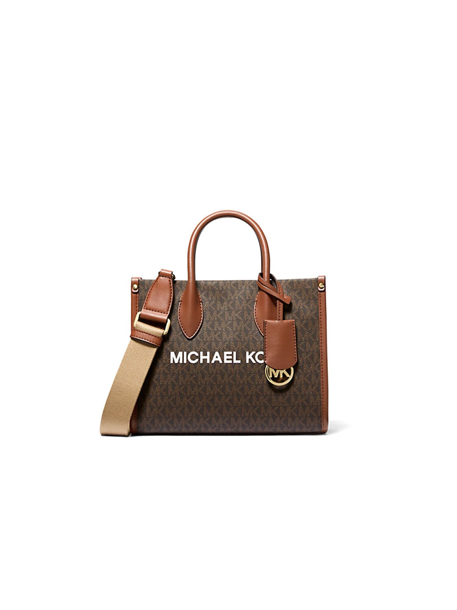 Michael Kors Schoudertas 'Mirella Small Shopper Top-Zip Crossbody Bag' Bruin