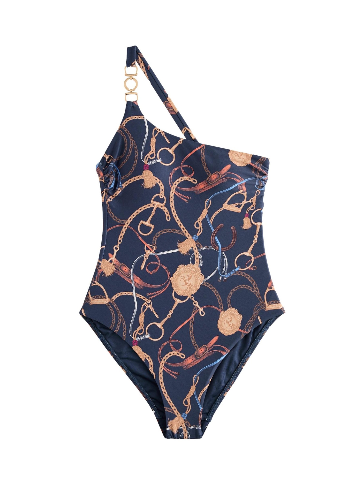 Next Costum de baie întreg bej / bleumarin / albastru deschis / maro