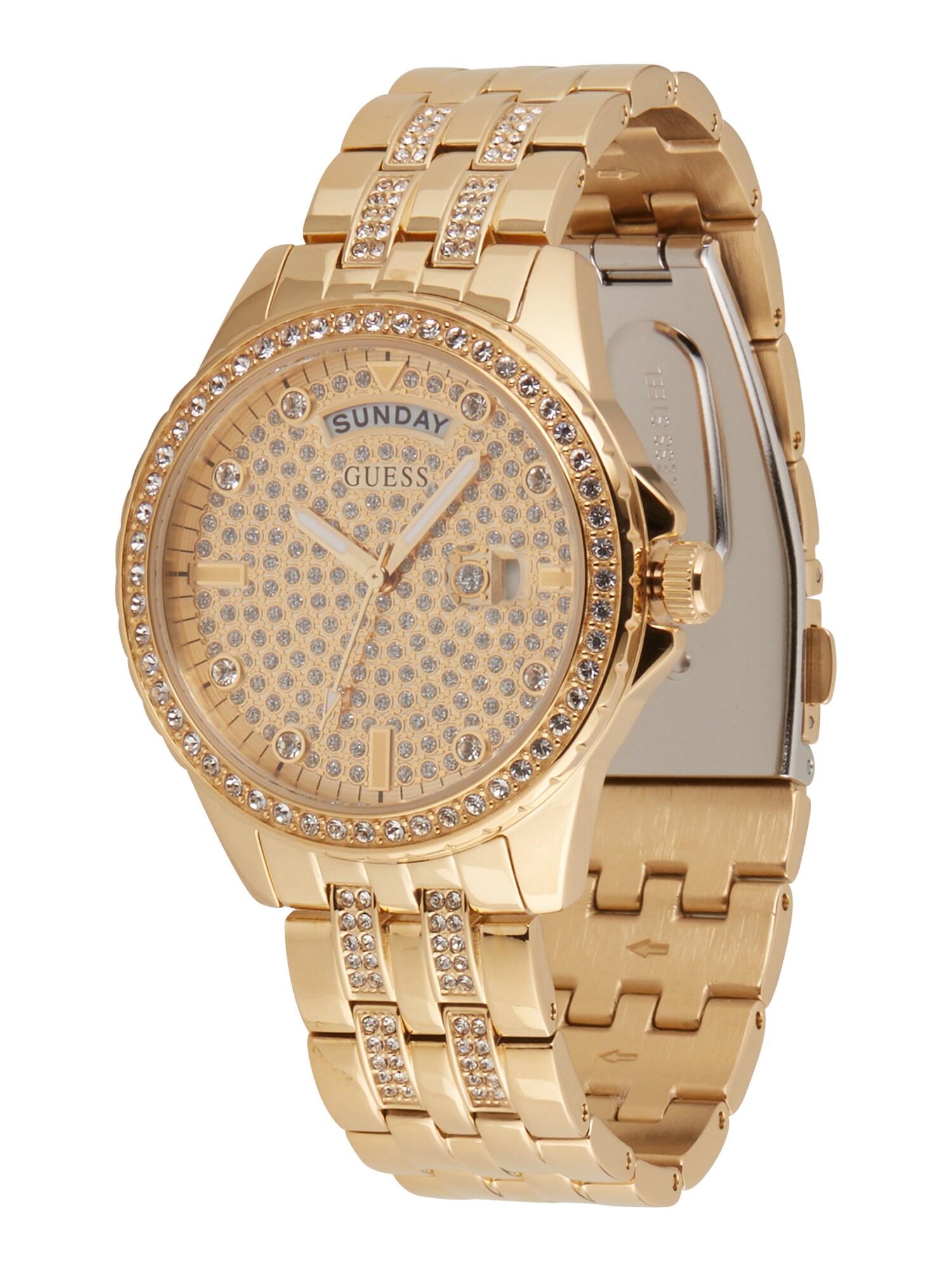 GUESS Relógios analógicos 'COMET'  ouro / preto / branco