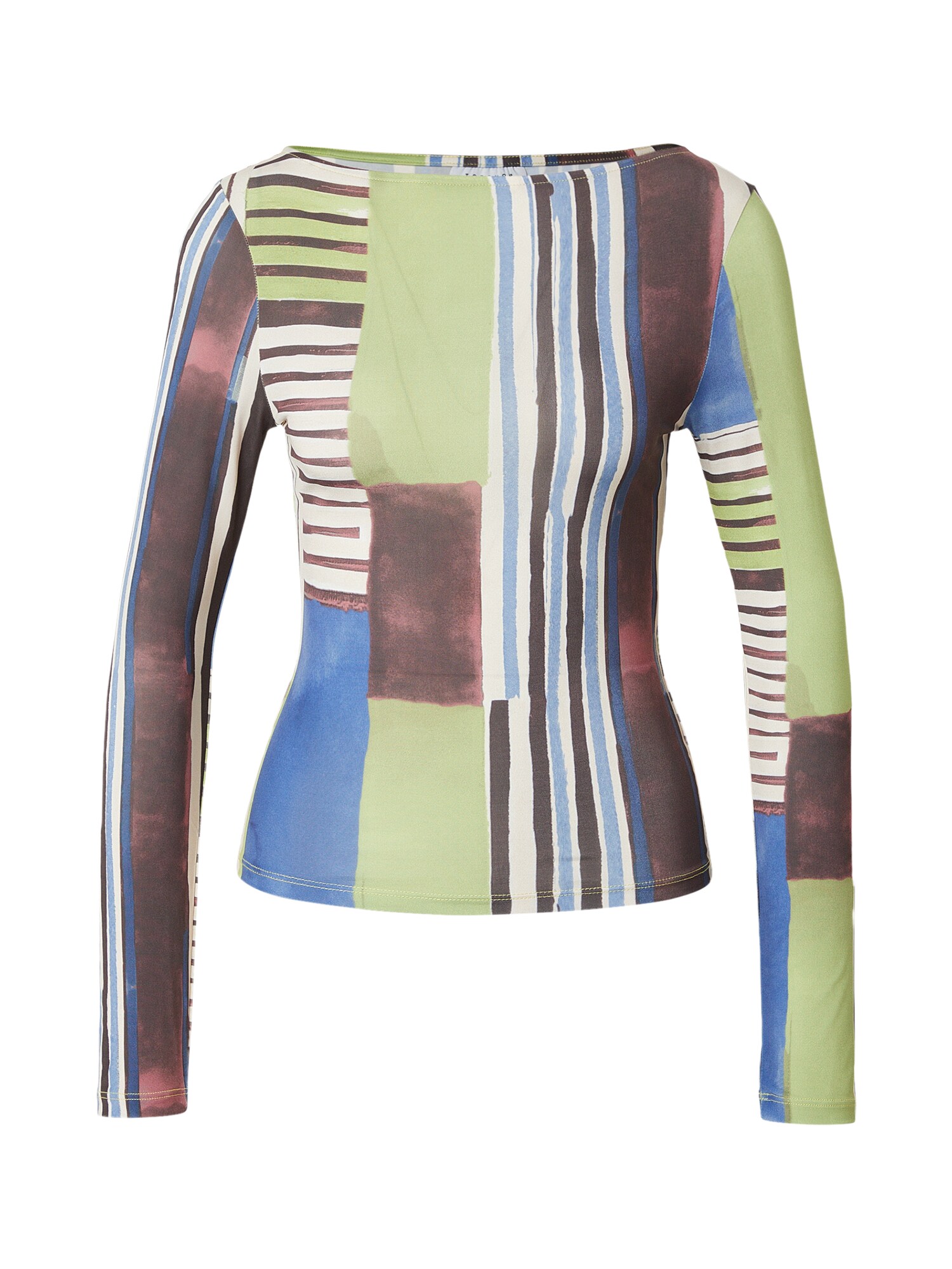 TOPSHOP Tricou CAROLINE  albastru deschis / verde / roșu bordeaux / alb
