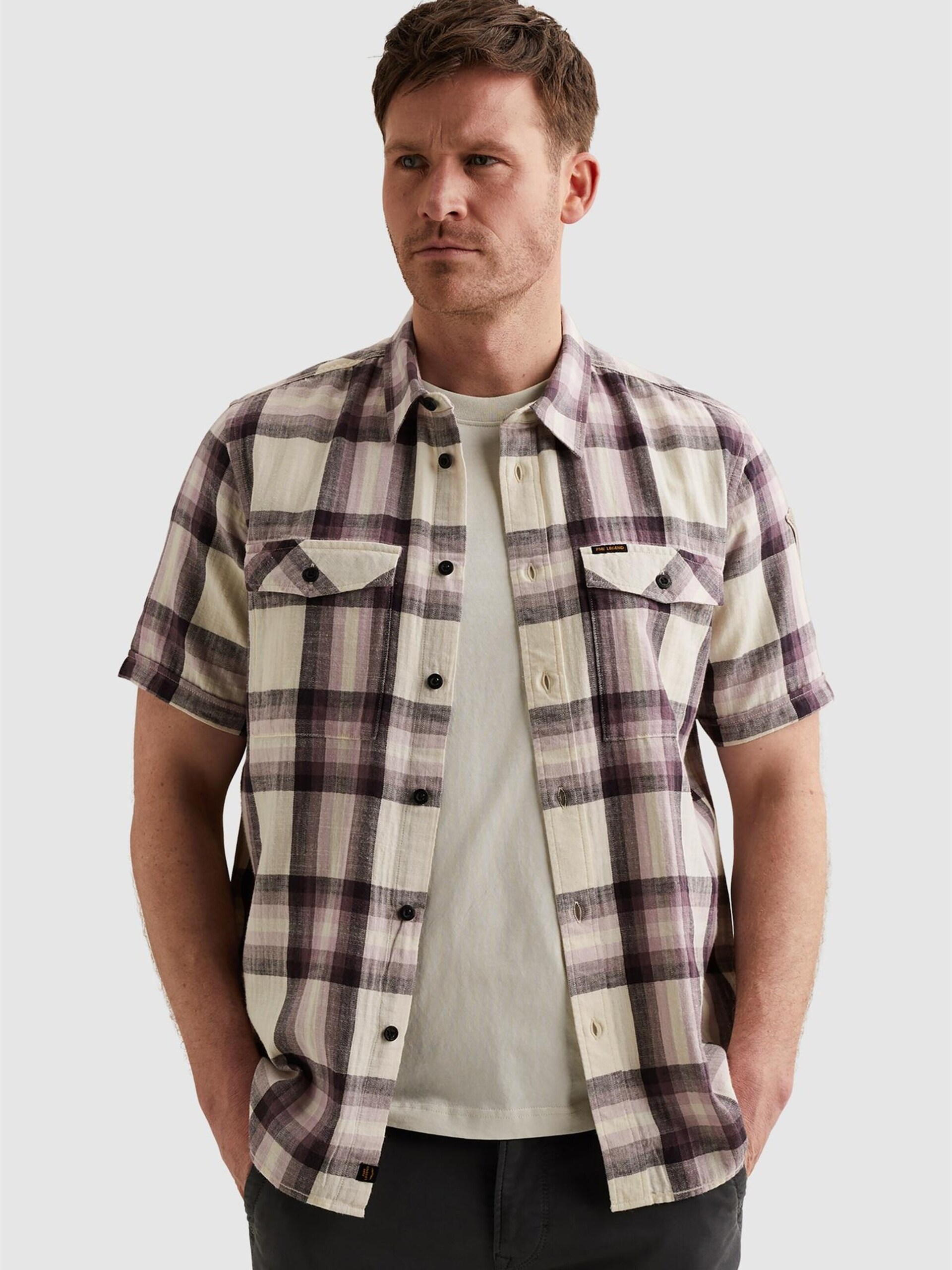 PME Legend Skjorta 'Shirt with check pattern and chest pockets' herr