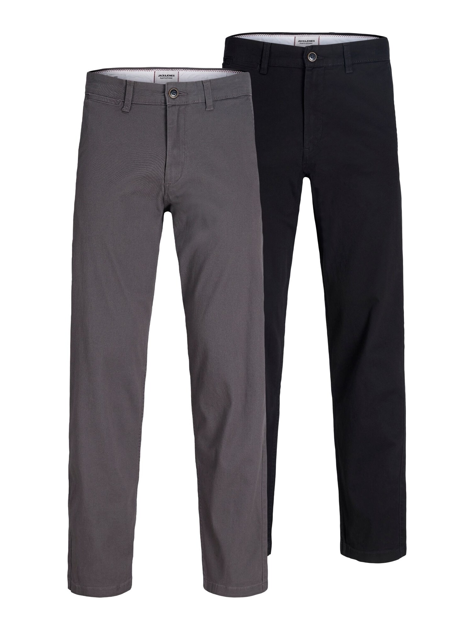 JACK & JONES Pantaloni eleganți JPSTKane Dave gri închis / negru