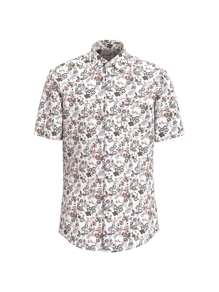 SEIDENSTICKER Businesshemd Herren Größe 44 hellgrün / orange / weiß