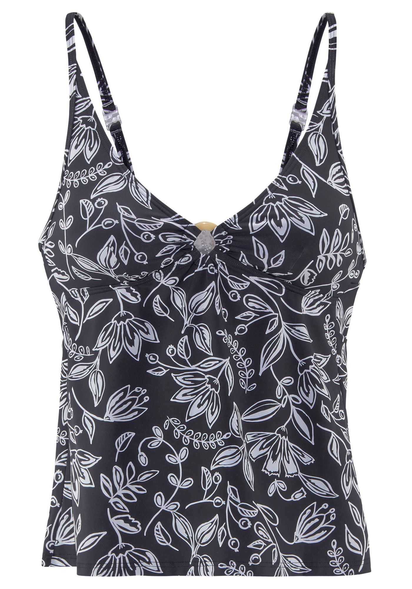 VIVANCE Tankini top  negru / alb