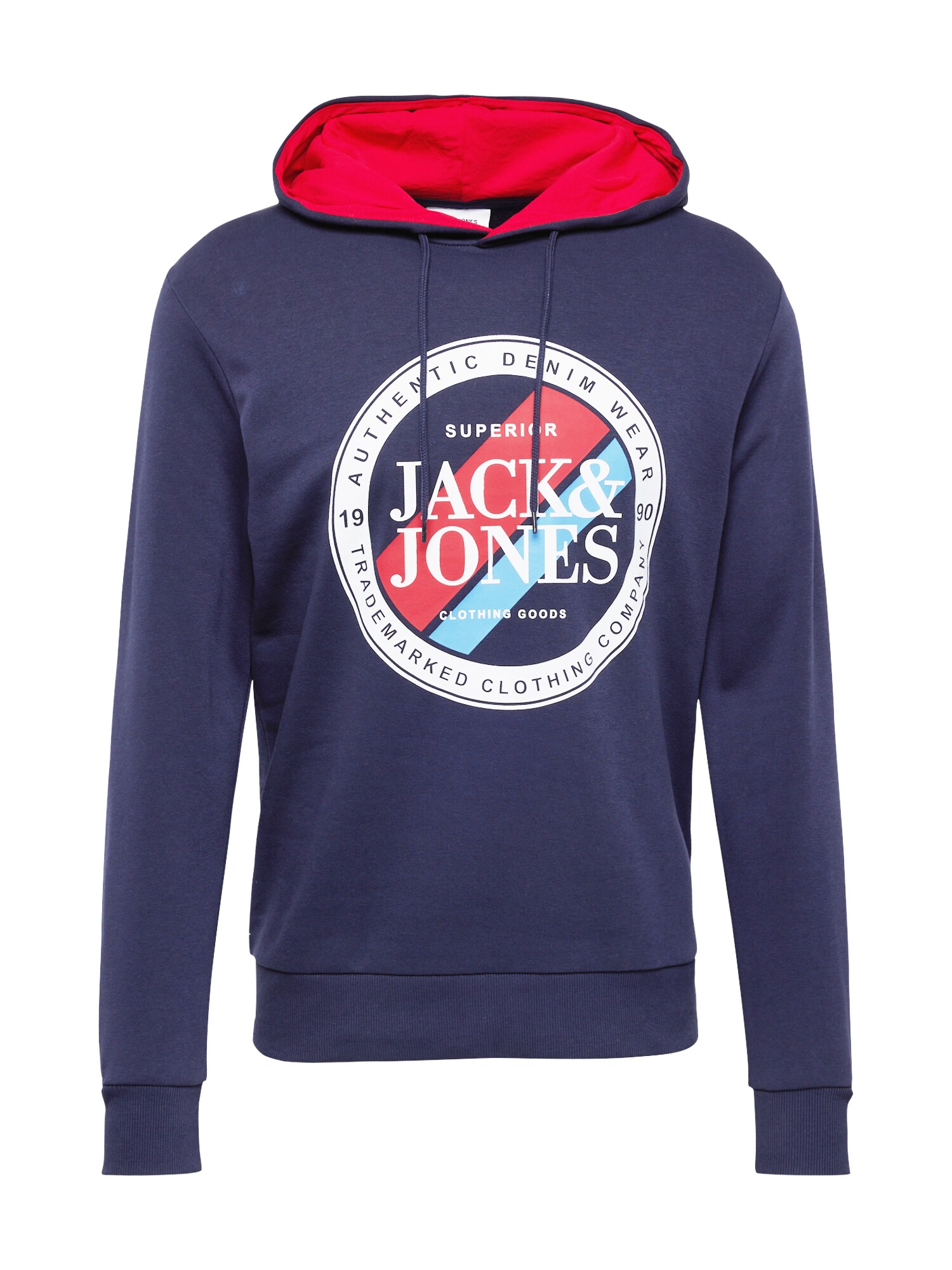 Sweatshirt 'JJLoof' marinblå / ljusblå / röd
