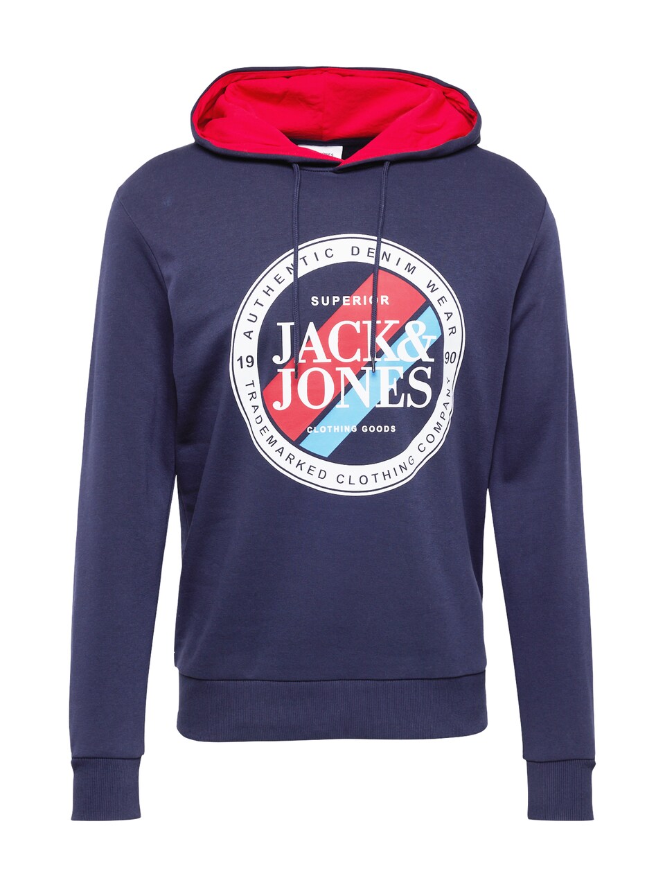 Sweatshirt 'JJLoof' marinblå / ljusblå / röd