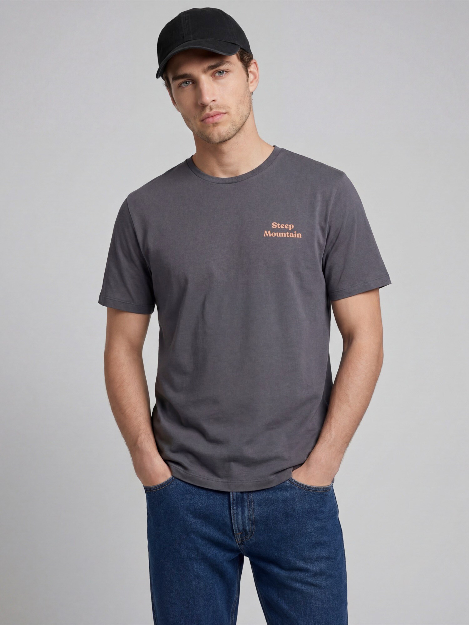 JJ Rebel Tricou JREBJENNER gri deschis / gri închis / verde închis / portocaliu