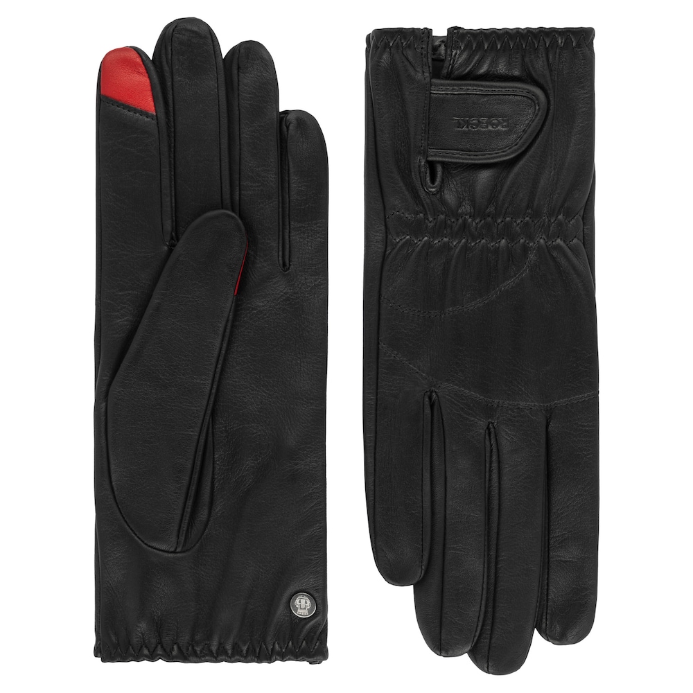 Roeckl Lederhandschuhe 'MEMPHIS TOUCH' Damen Größe M knallrot / schwarz
