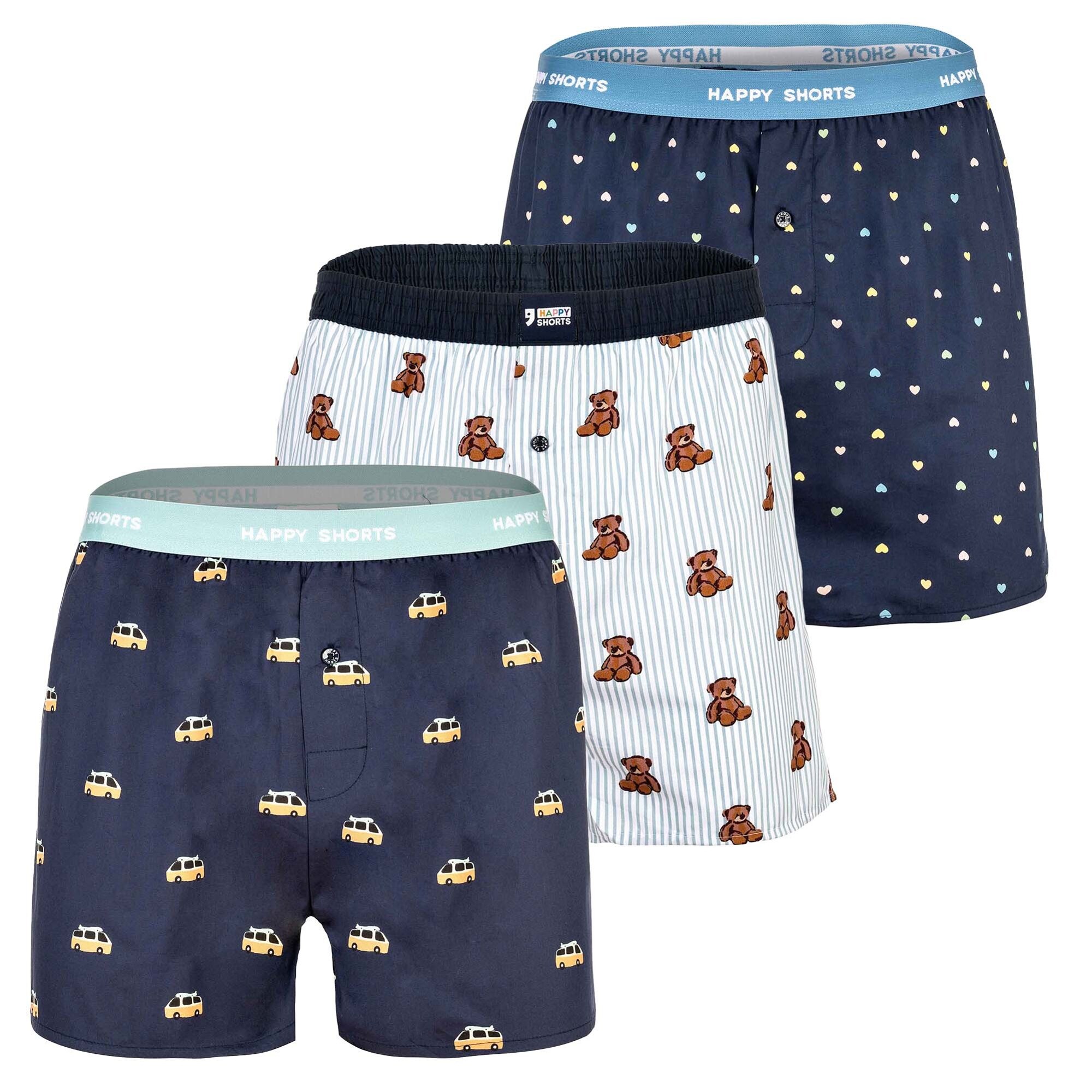 Happy Shorts Calzoncillo boxer  azul oscuro / blanco