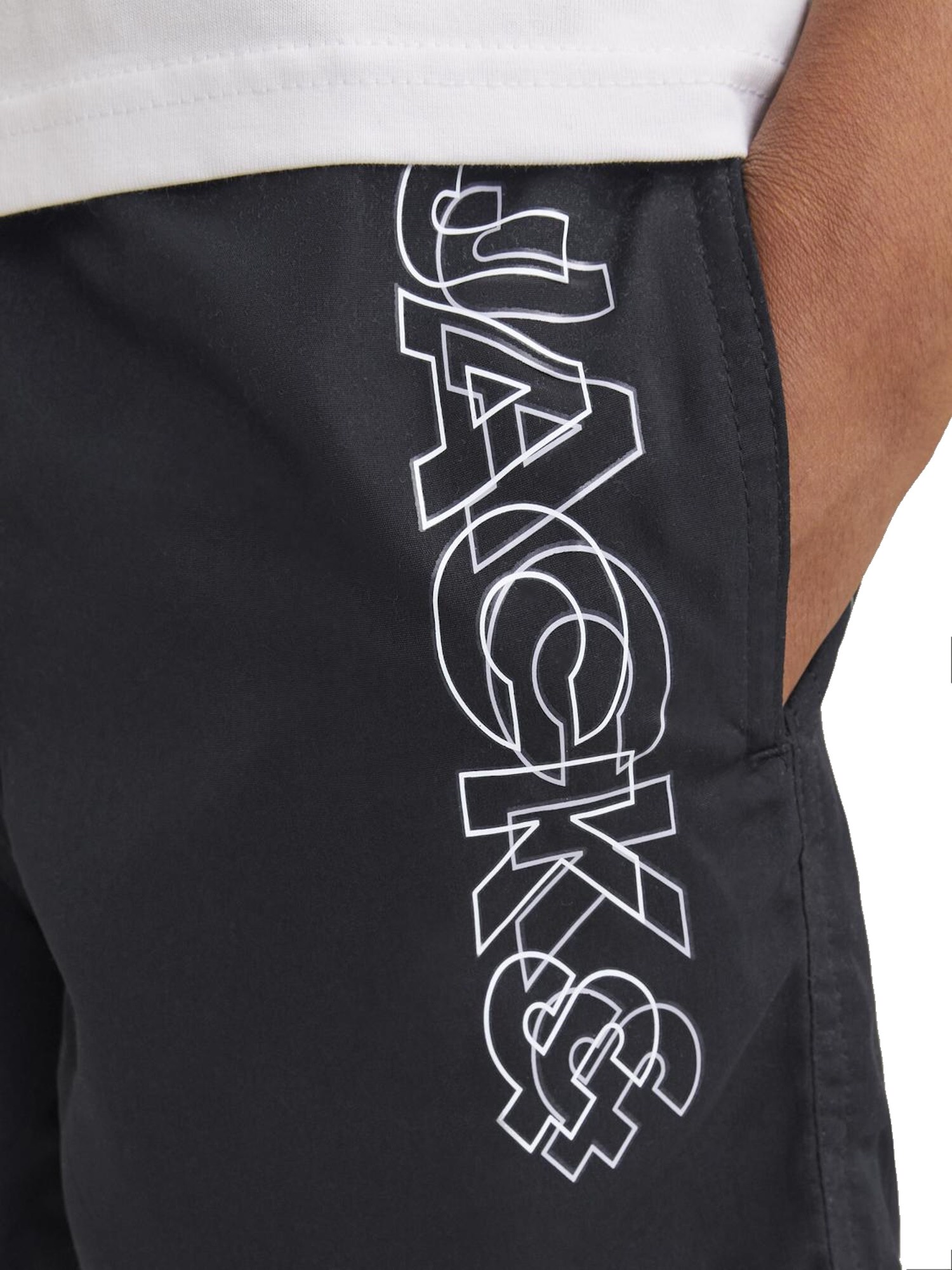 Jack & Jones Junior Plavecké šortky 'JJFiji' čierna / biela (obrázok 3)