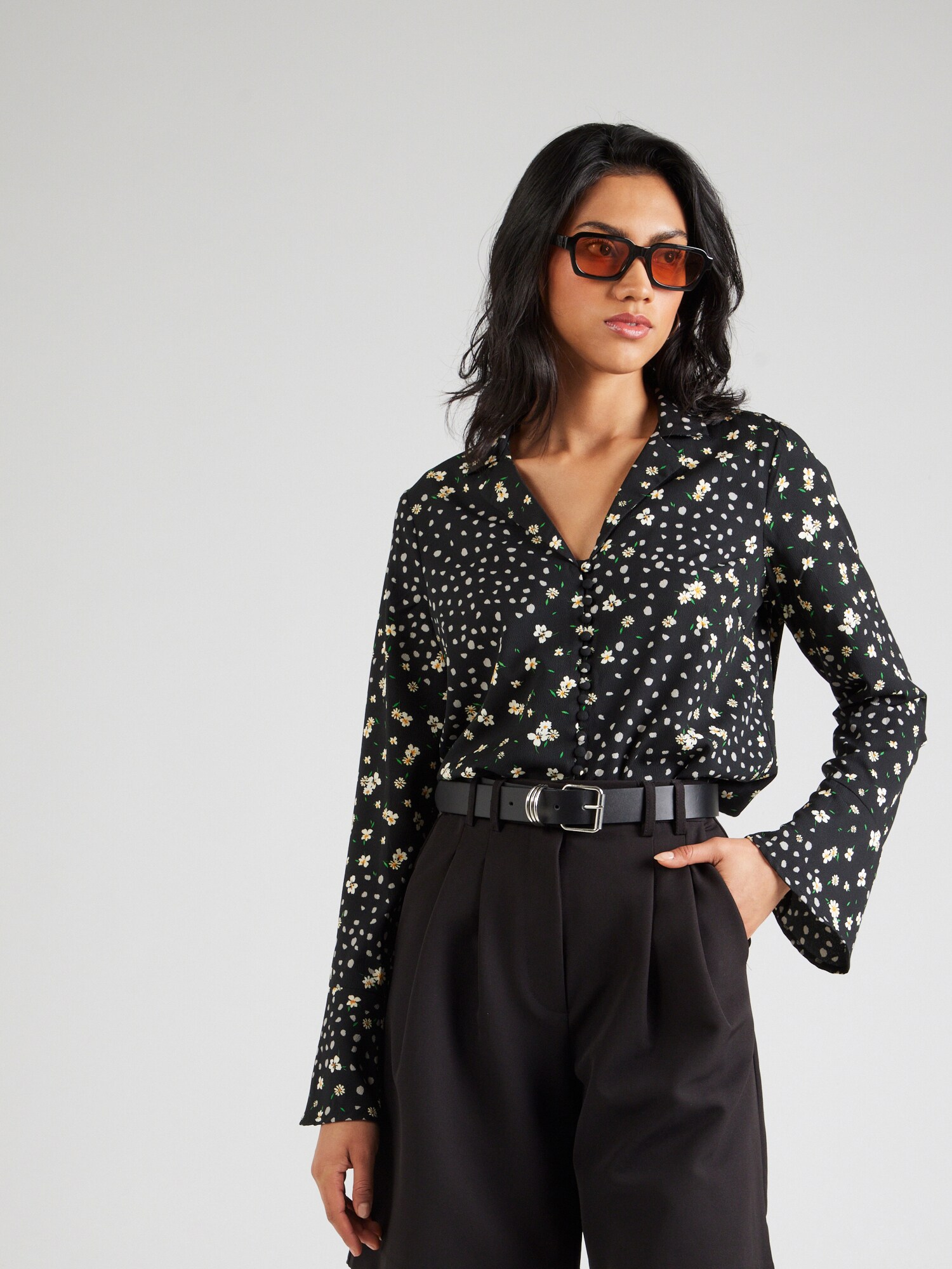 VERO MODA Blúz 'VMALEA BEA'  sárga / zöld / fekete / fehér termék 2. képe