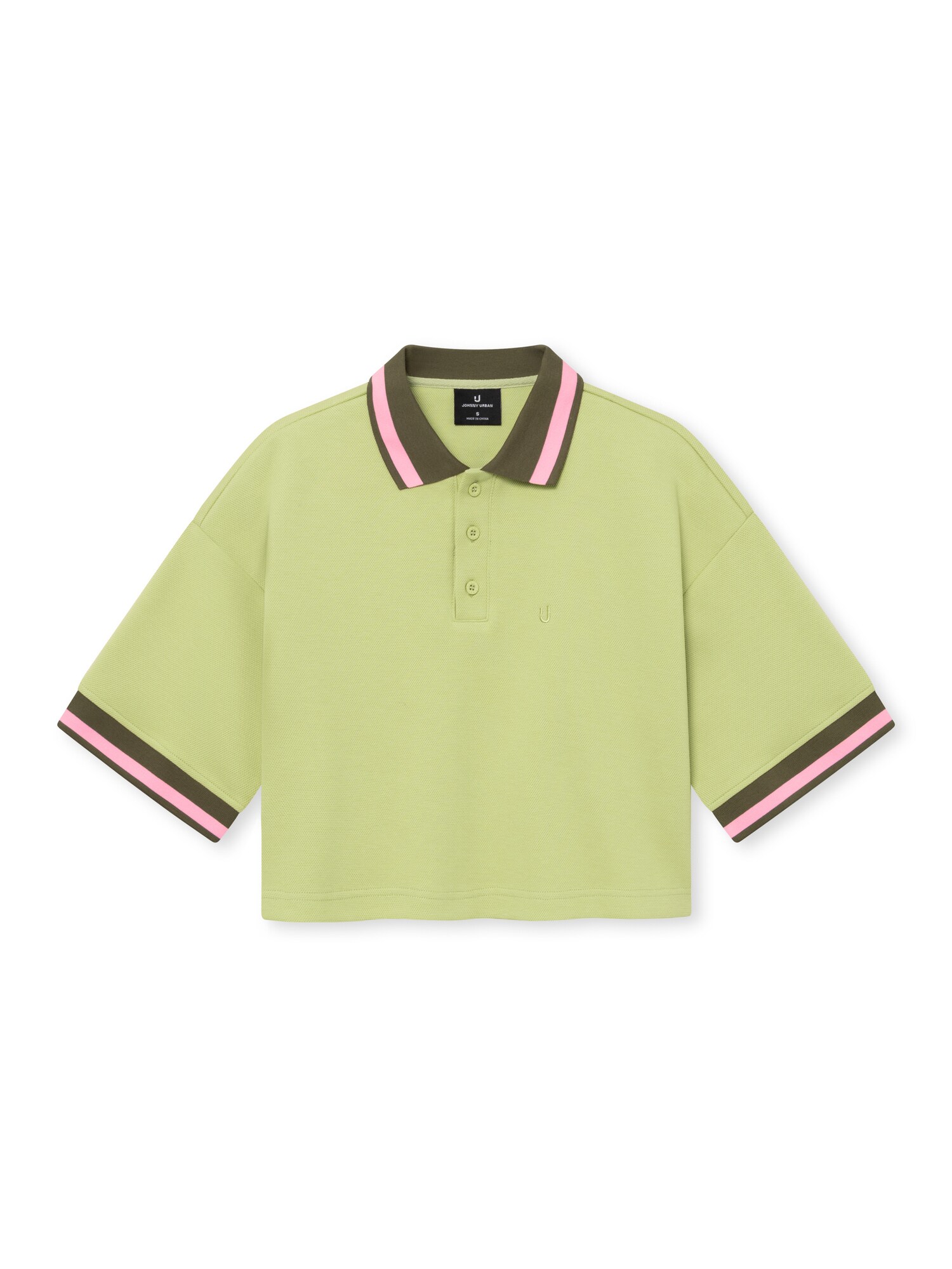 Johnny Urban Tricou 'Abbie'  oliv / verde deschis / roz
