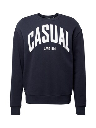 casual friday Sweatshirt ‘Sage’ Nachtblauw / Wit