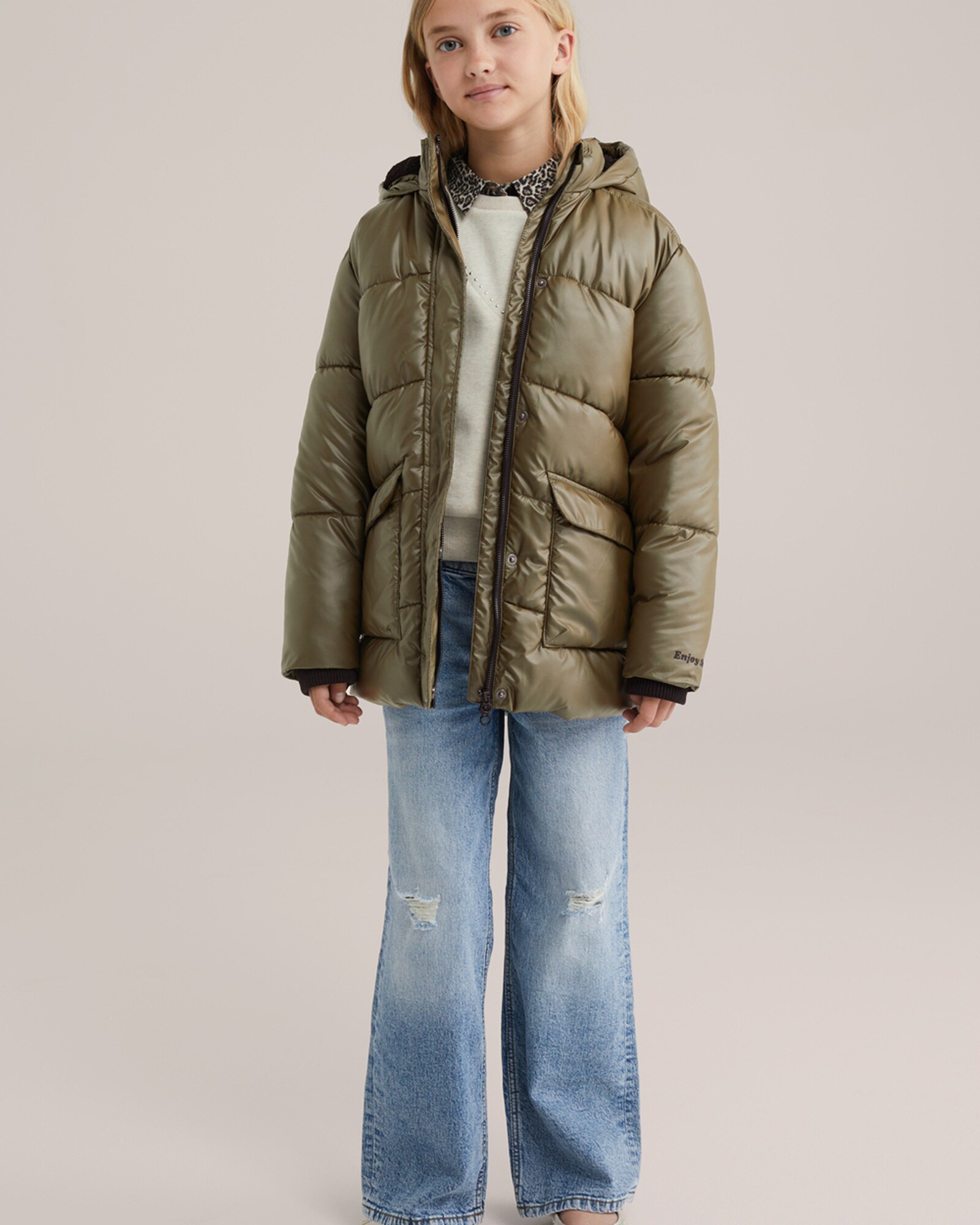 WE Fashion Prechodná bunda kaki (obrázok 6)