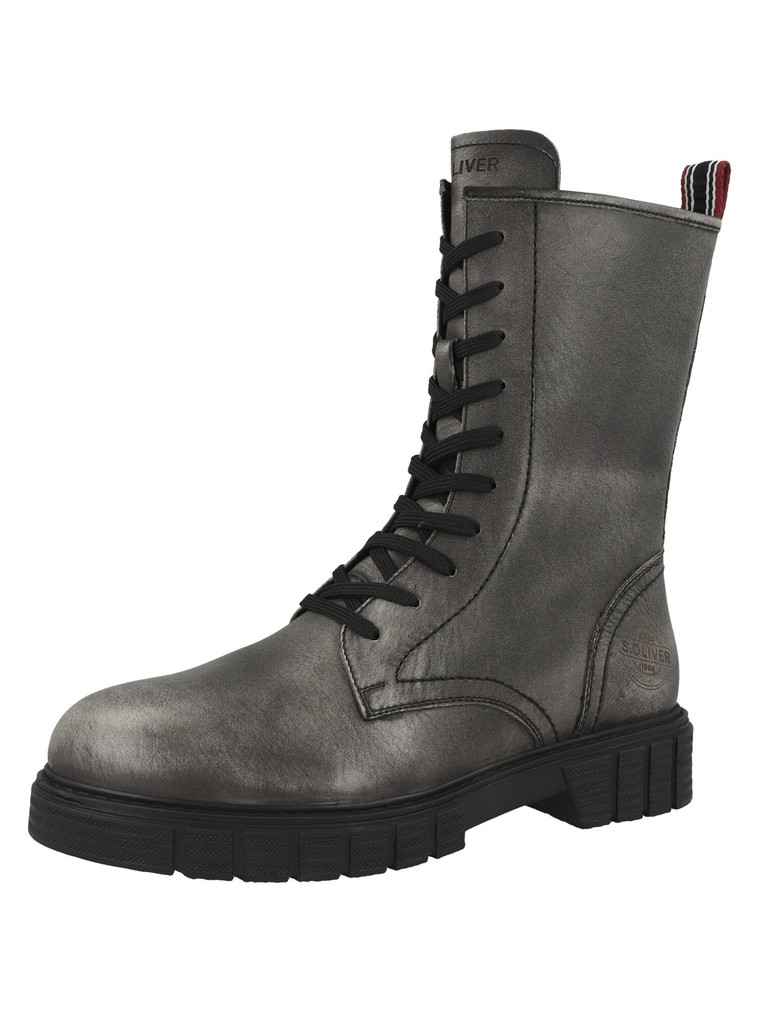 s.Oliver Botines con cordones  gris oscuro