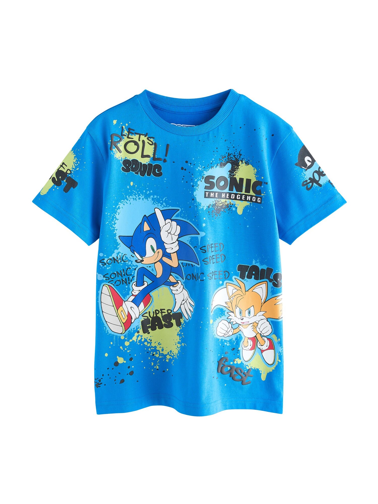 Next Tricou Sonic  albastru / albastru închis / galben / negru