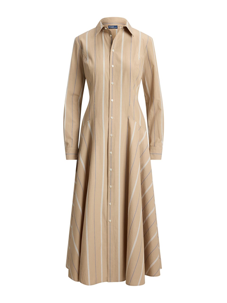 Skjortklänning beige / marinblå