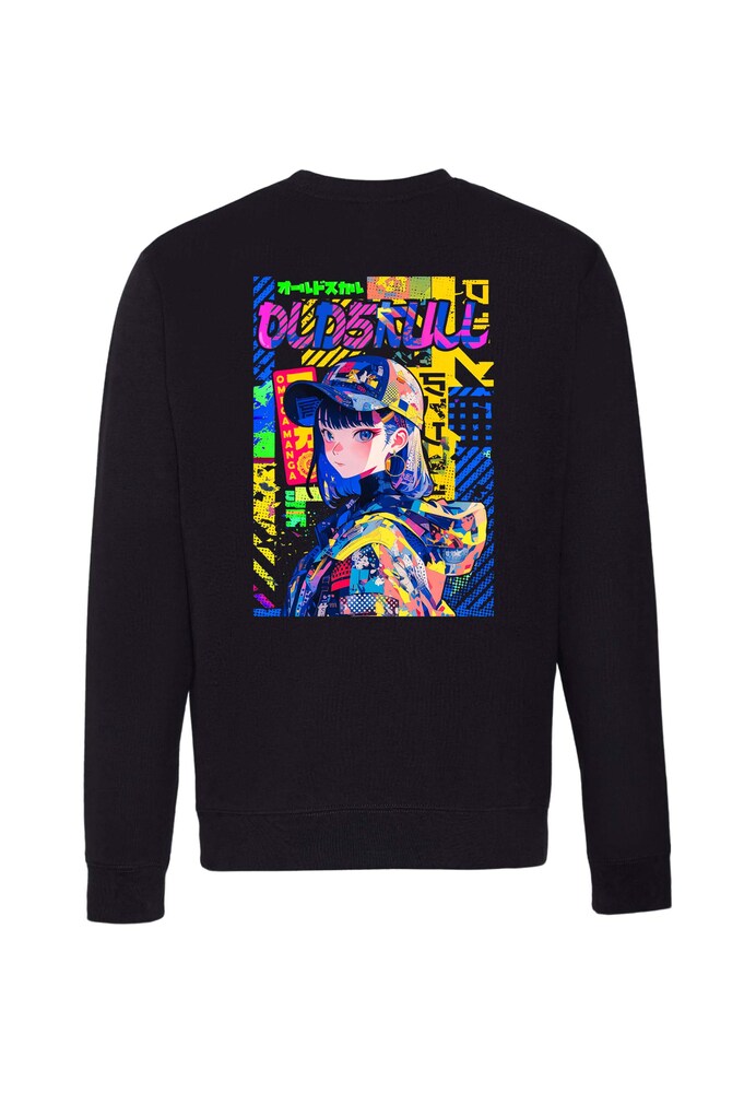 Oldskull Sweatshirt Herren Größe M grün / lila / orange / pink / schwarz