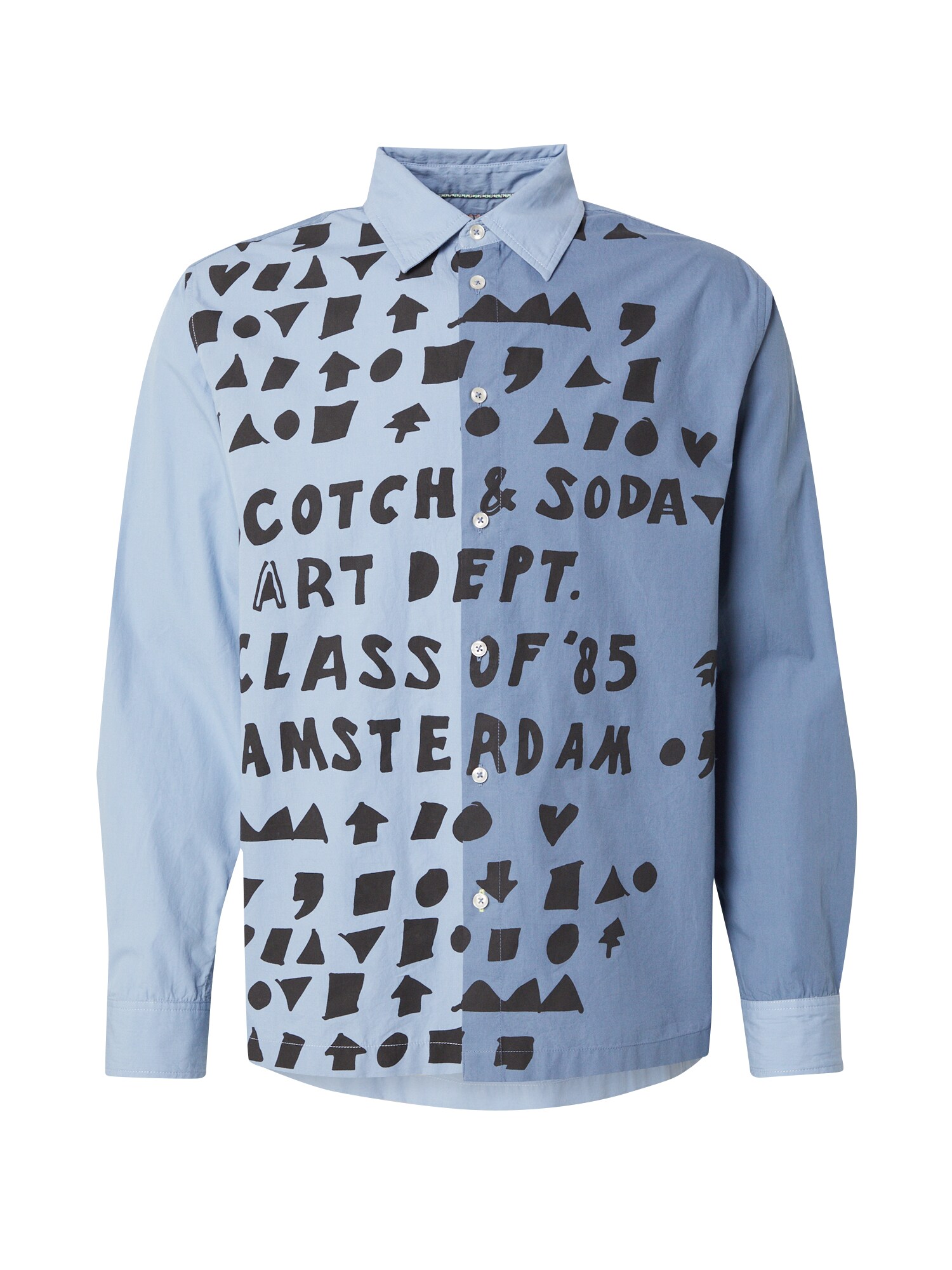SCOTCH & SODA Cămașă  albastru porumbel / albastru deschis / negru